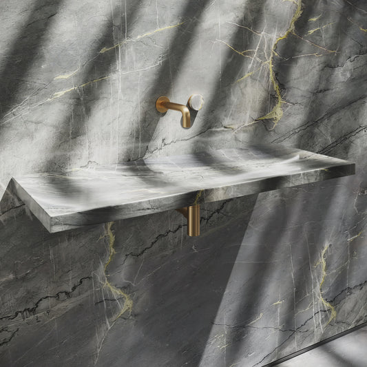 Levitare Amazon Blue Marble Ultra Thin Wall Mounted Basin 1000mm