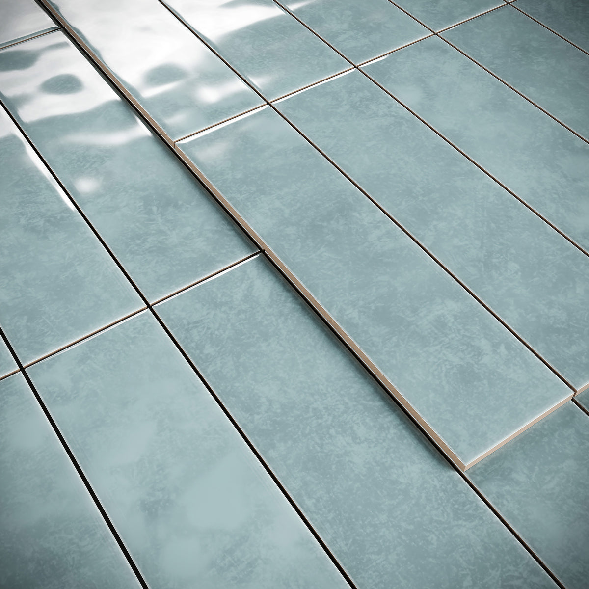 Antique Metro Soft Powder Blue Glazed Porcelain Tile Sample