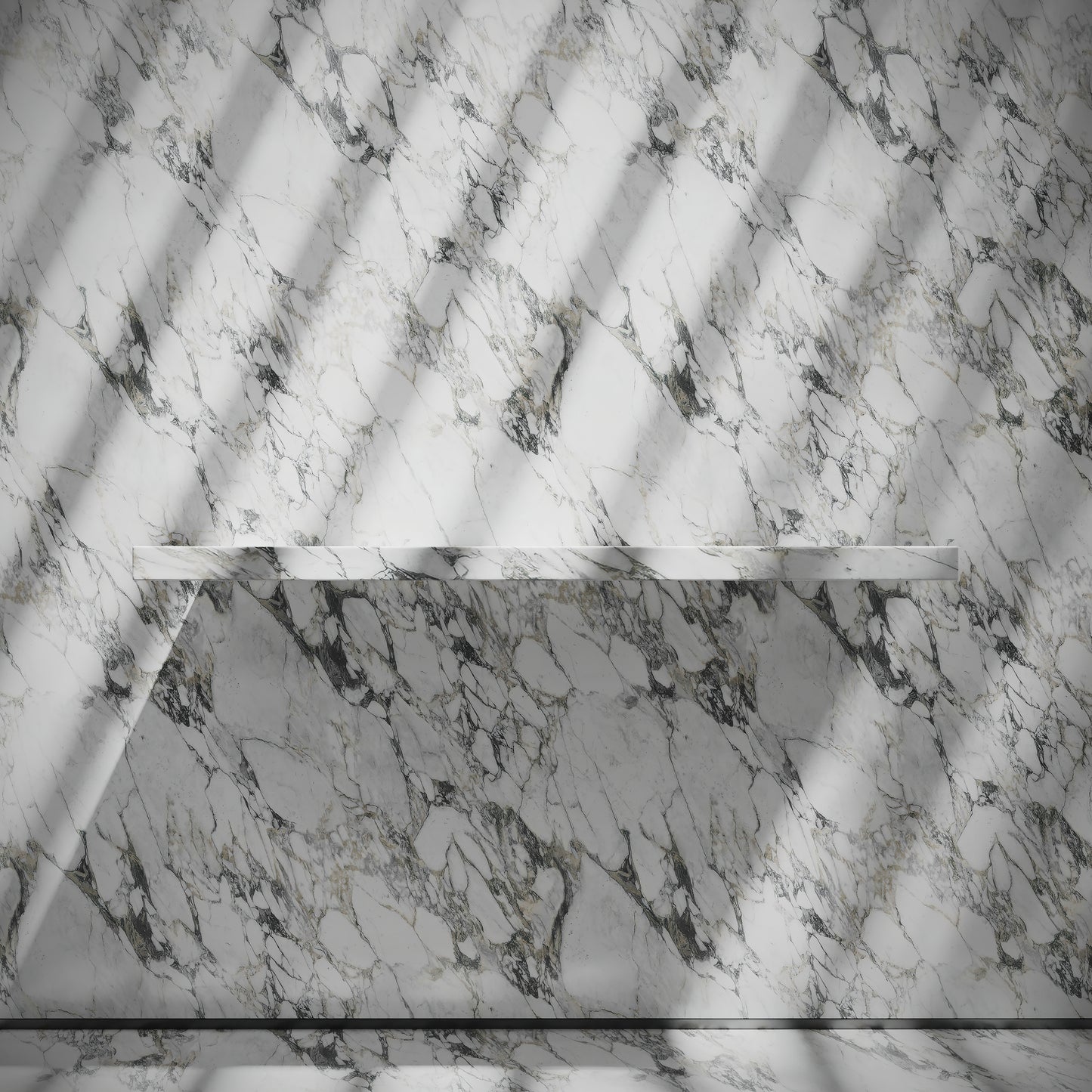 Levitare Arabescato Marble Ultra Thin Wall Mounted Basin 1200mm (Offset Waste)