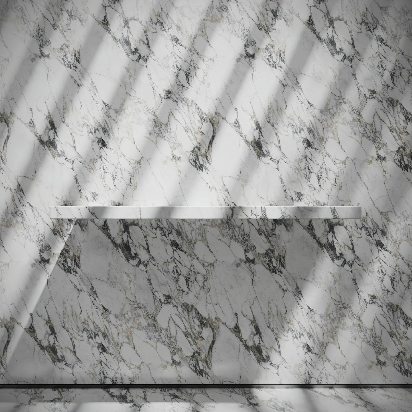 Levitare Arabescato Marble Ultra Thin Wall Mounted Basin 1200mm (Offset Waste)