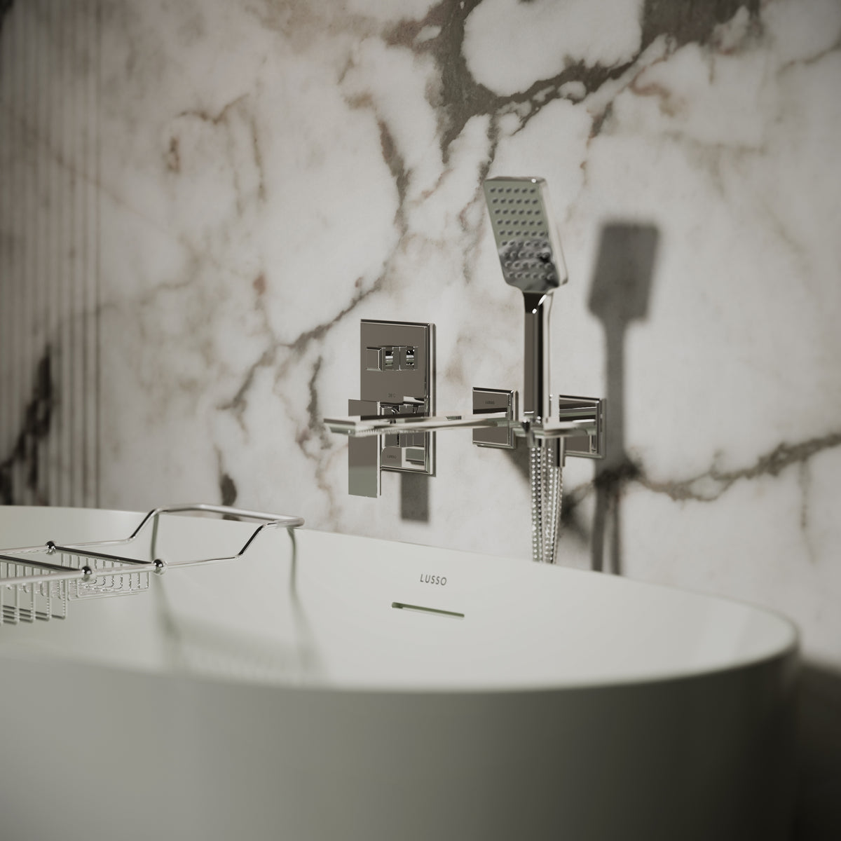 Baroque Chrome Wall Mounted Bath Shower Mixer Tap