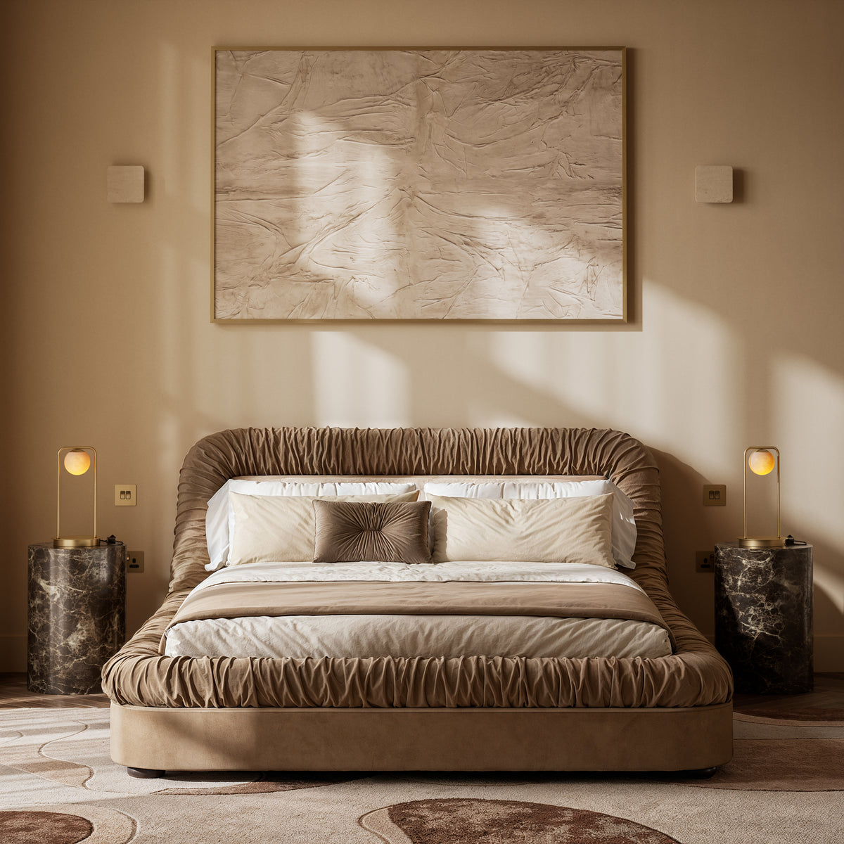 Amelie Alabaster & Brushed Gold Table Lamp