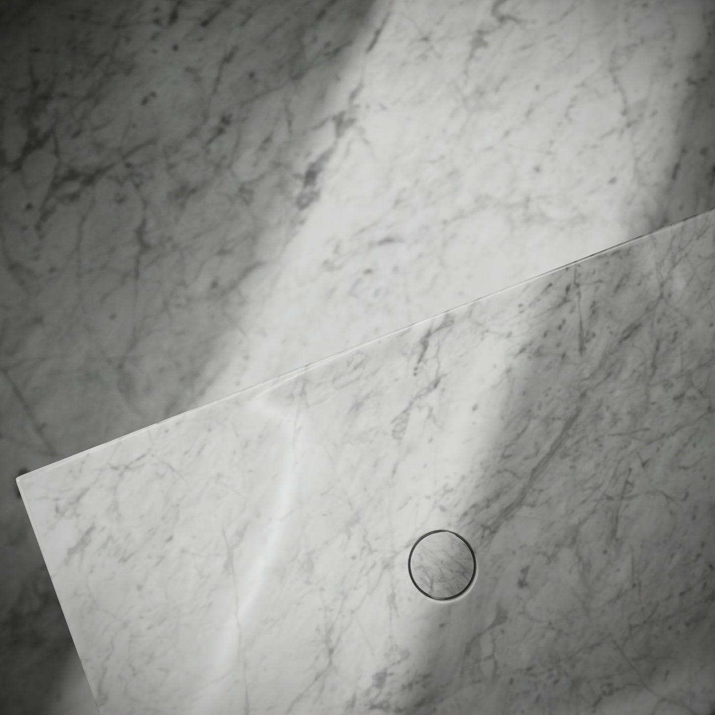 Levitare Carrara Marble Ultra Thin Wall Mounted Basin 1200mm (Offset Waste)