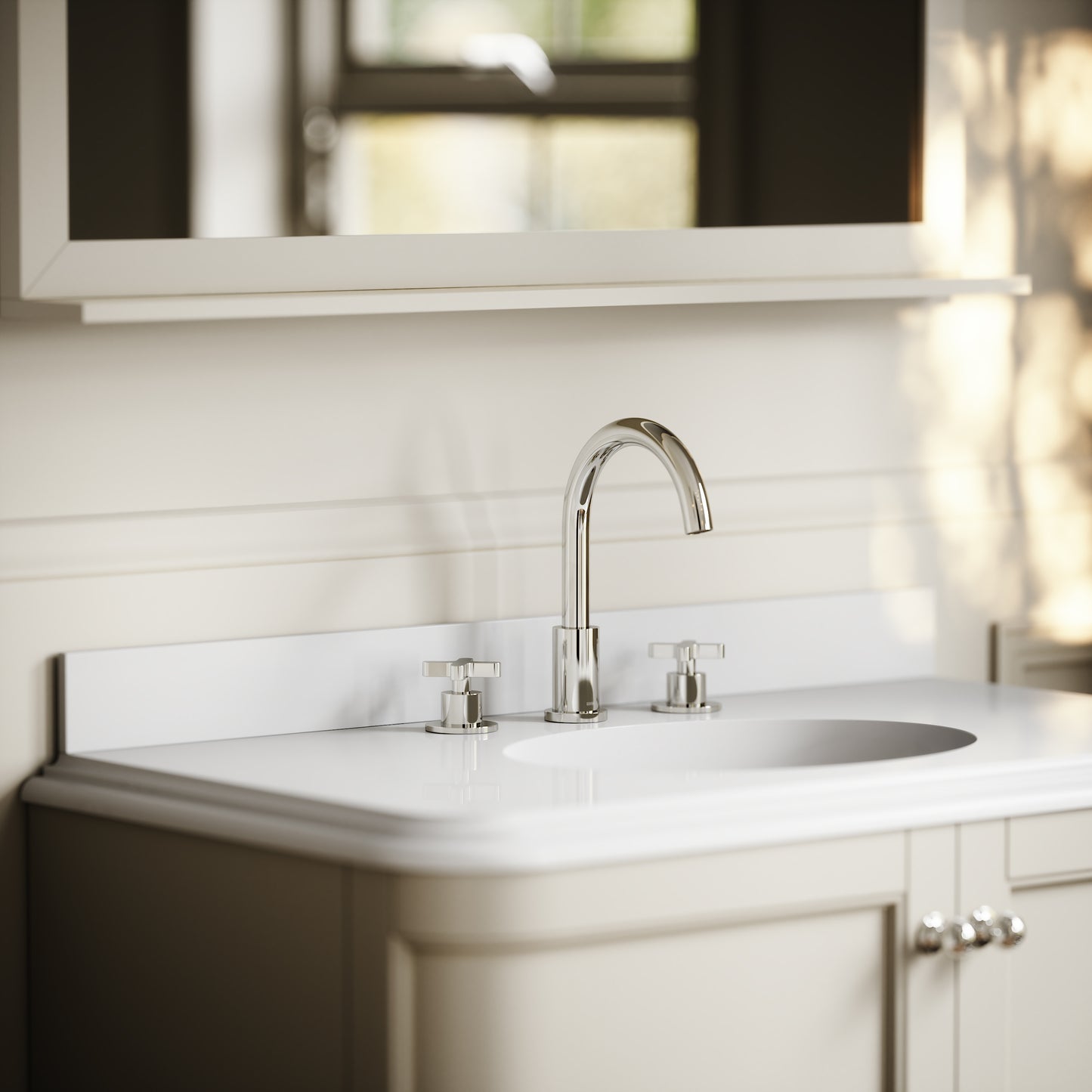 Connaught & Charsley Polished White Upstand 1000mm