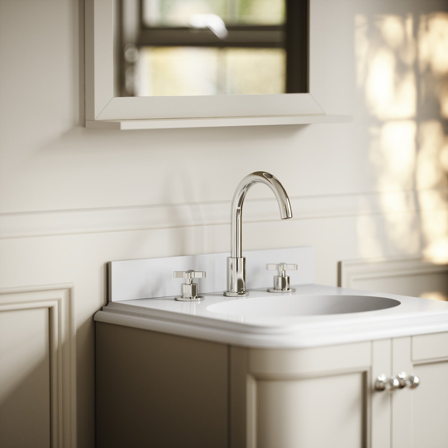 Connaught & Charsley Polished White Upstand 600mm
