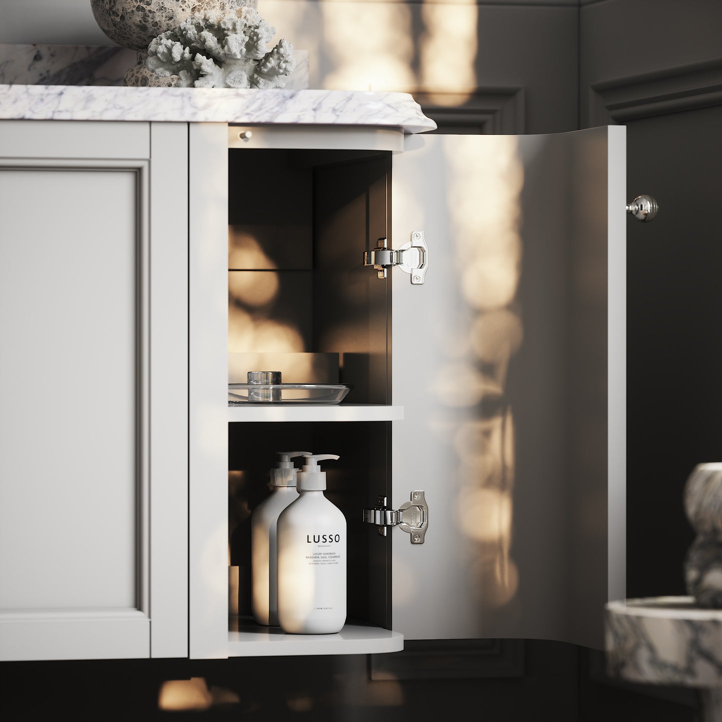 Charsley Matte Stone Carrara Marble Wall Mounted Vanity Unit 1200mm