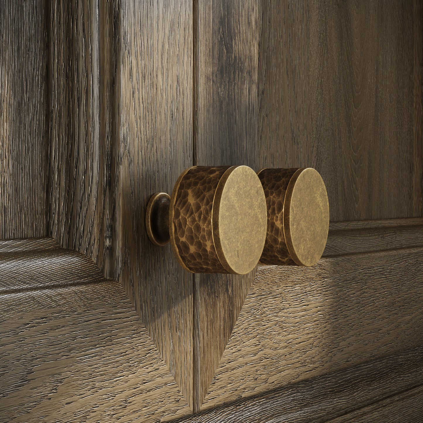 Chester Aged Bronze Hammered Cabinet Door Knob