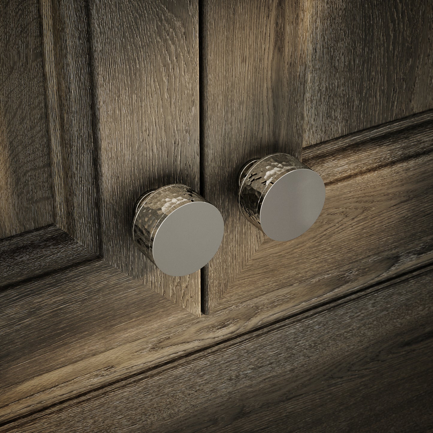 Chester Polished Nickel Hammered Cabinet Door Knob
