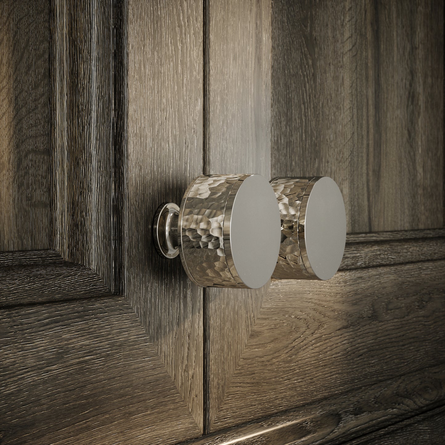 Chester Polished Nickel Hammered Cabinet Door Knob