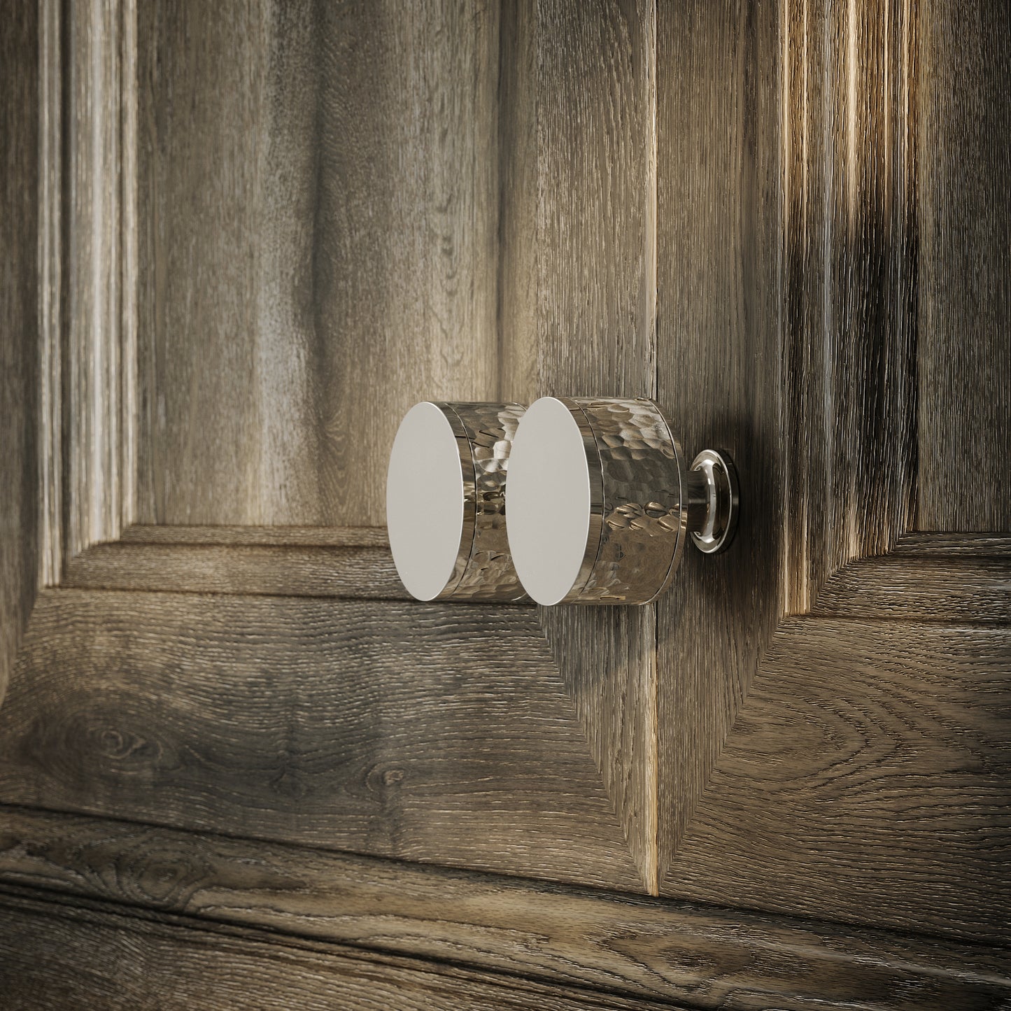 Chester Polished Nickel Hammered Cabinet Door Knob