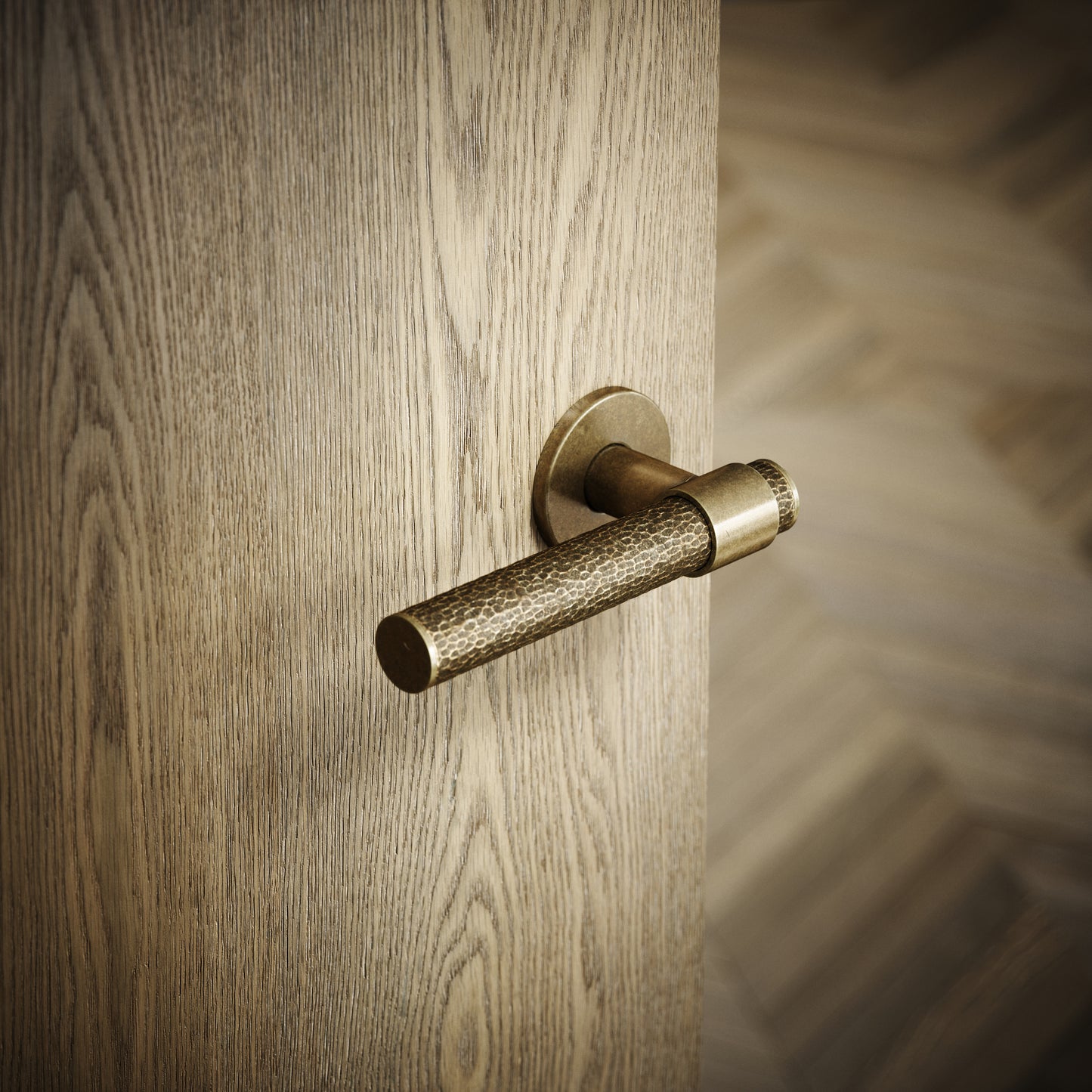 Chester Aged Bronze Hammered Lever Door Handles