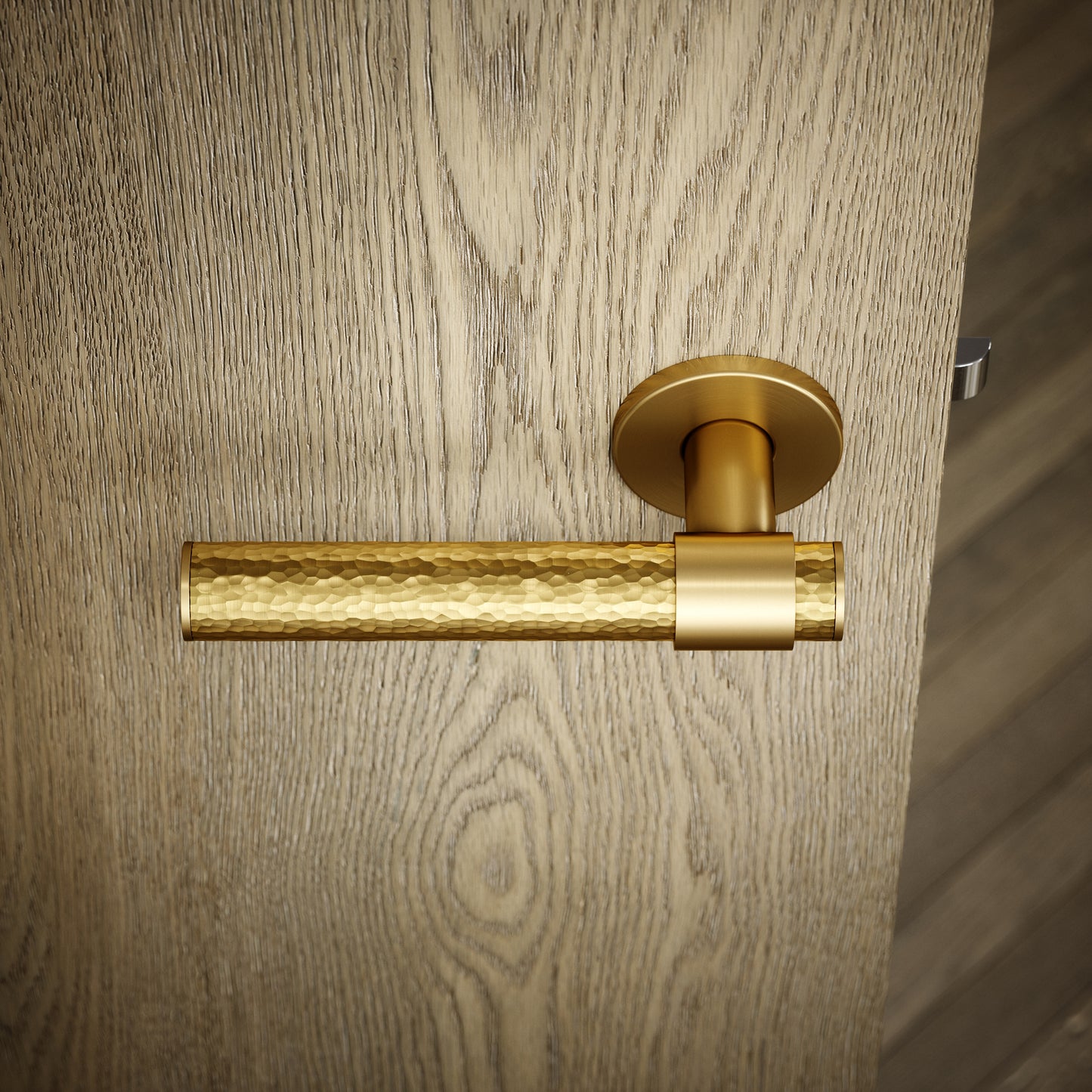 Chester Brushed Gold Hammered Lever Door Handles