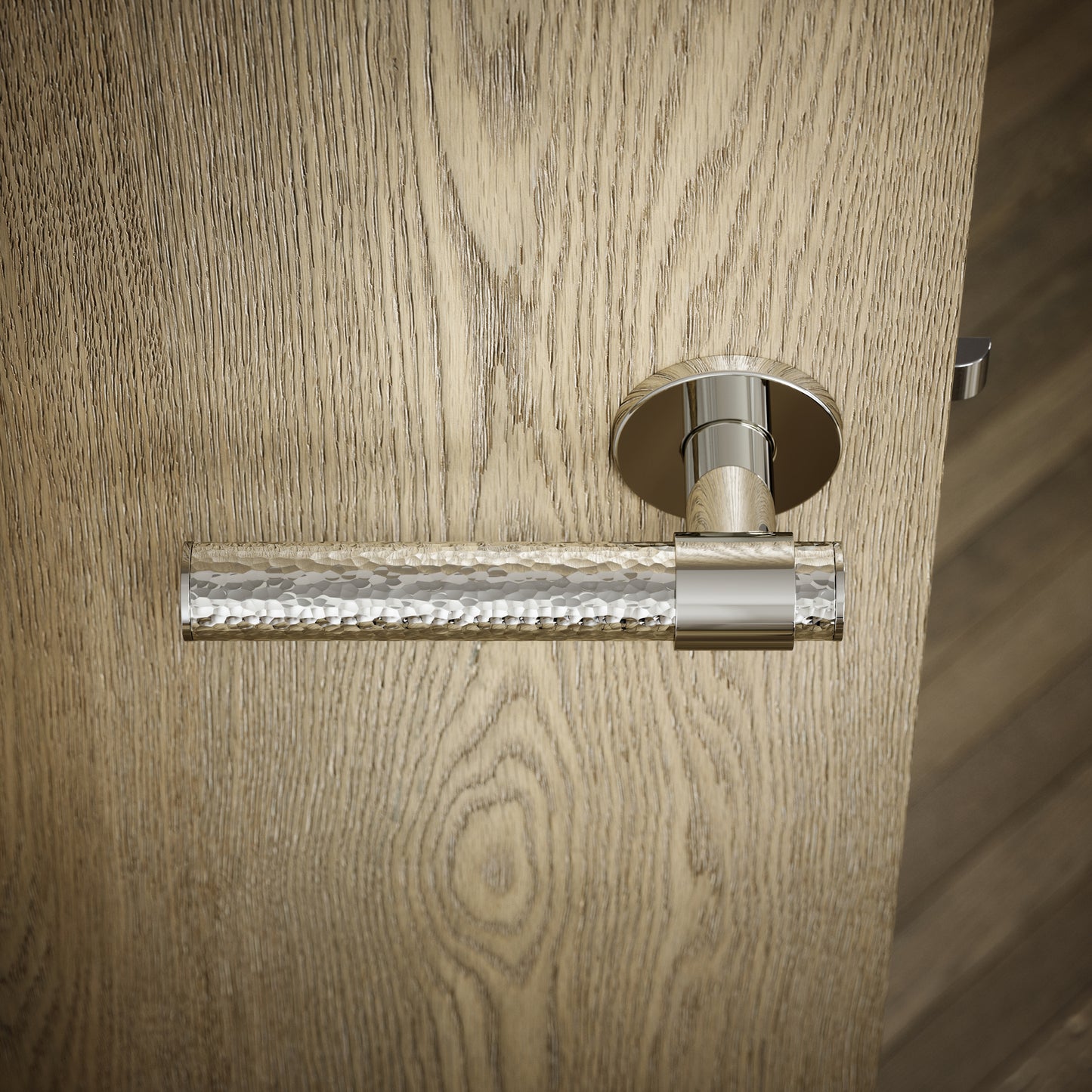 Chester Polished Nickel Hammered Lever Door Handles