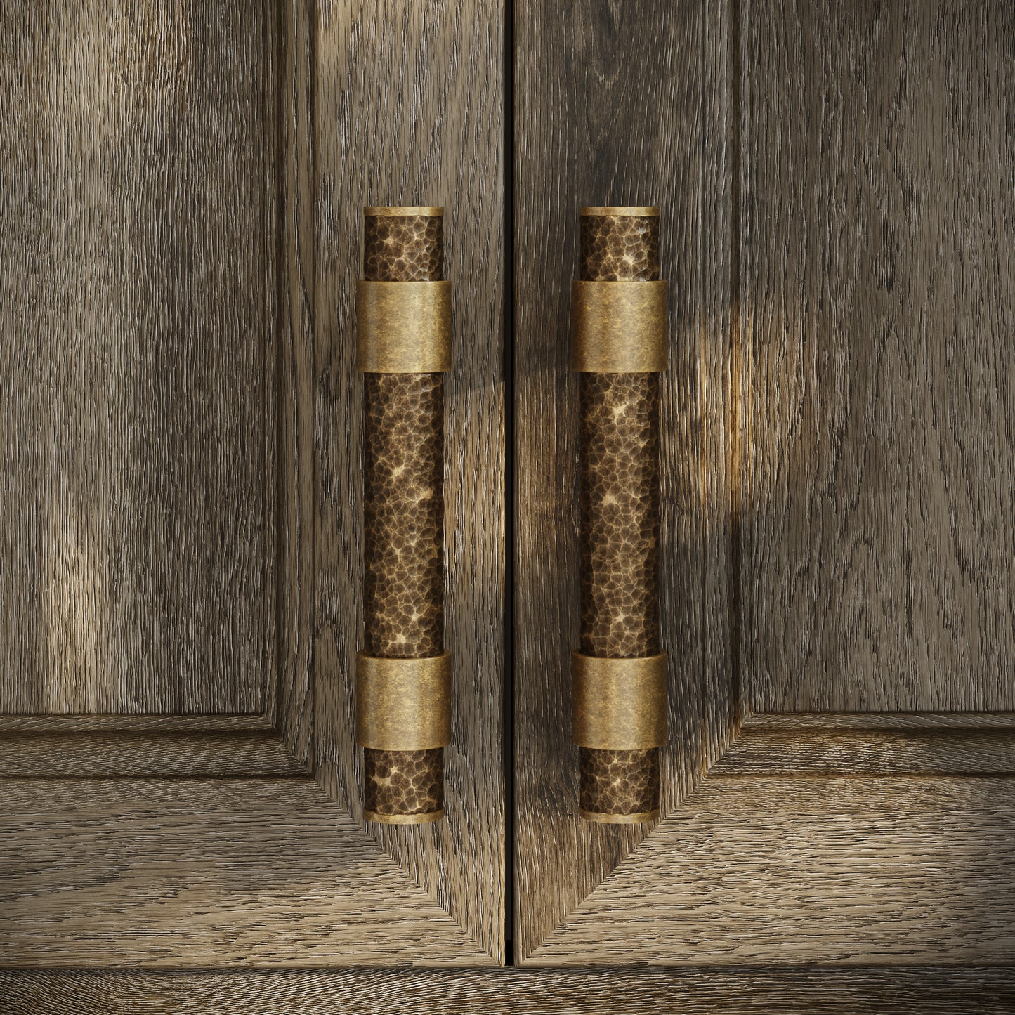 Chester Aged Bronze Hammered Pull Bar Handle 150mm
