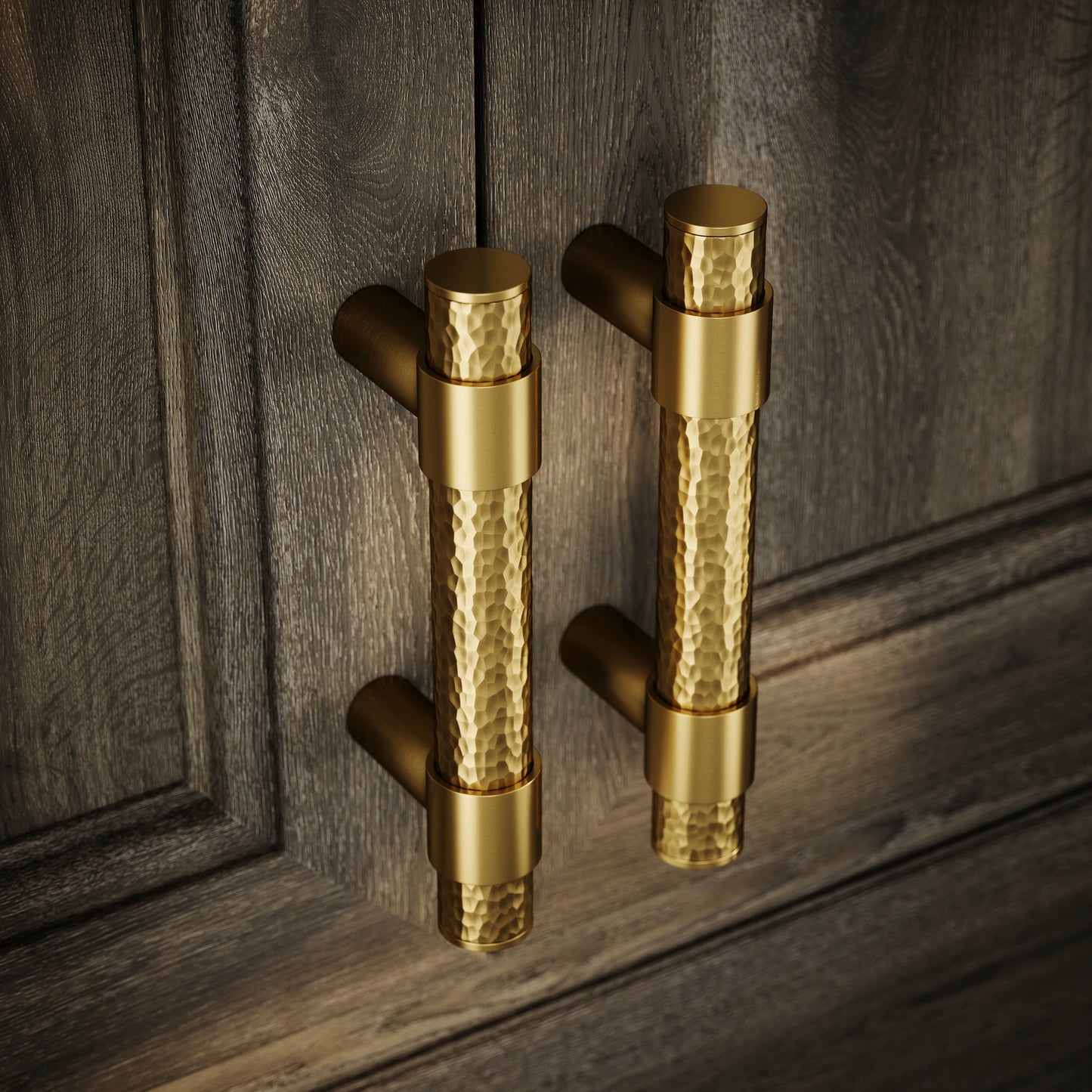 Chester Brushed Gold Hammered Pull Bar Handle 150mm