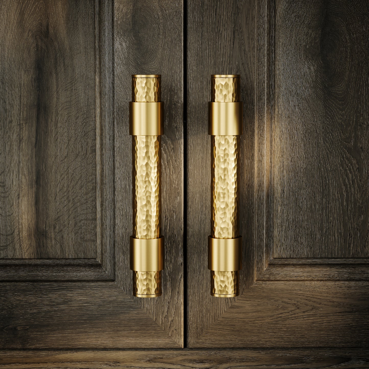 Chester Brushed Gold Hammered Pull Bar Handle 150mm