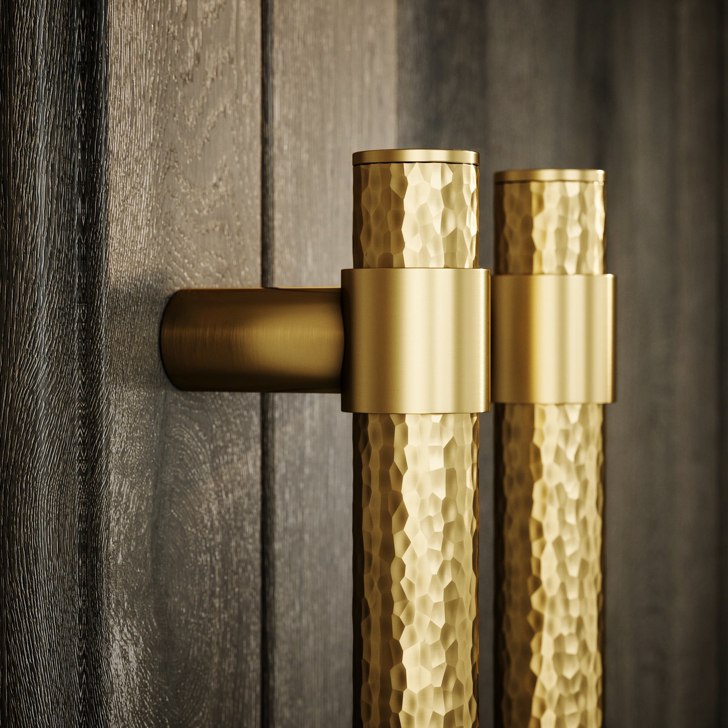 Chester Brushed Gold Hammered Pull Bar Handle 150mm