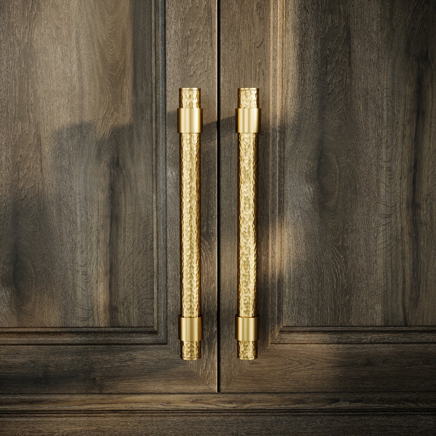 Chester Brushed Gold Hammered Pull Bar Handle 250mm