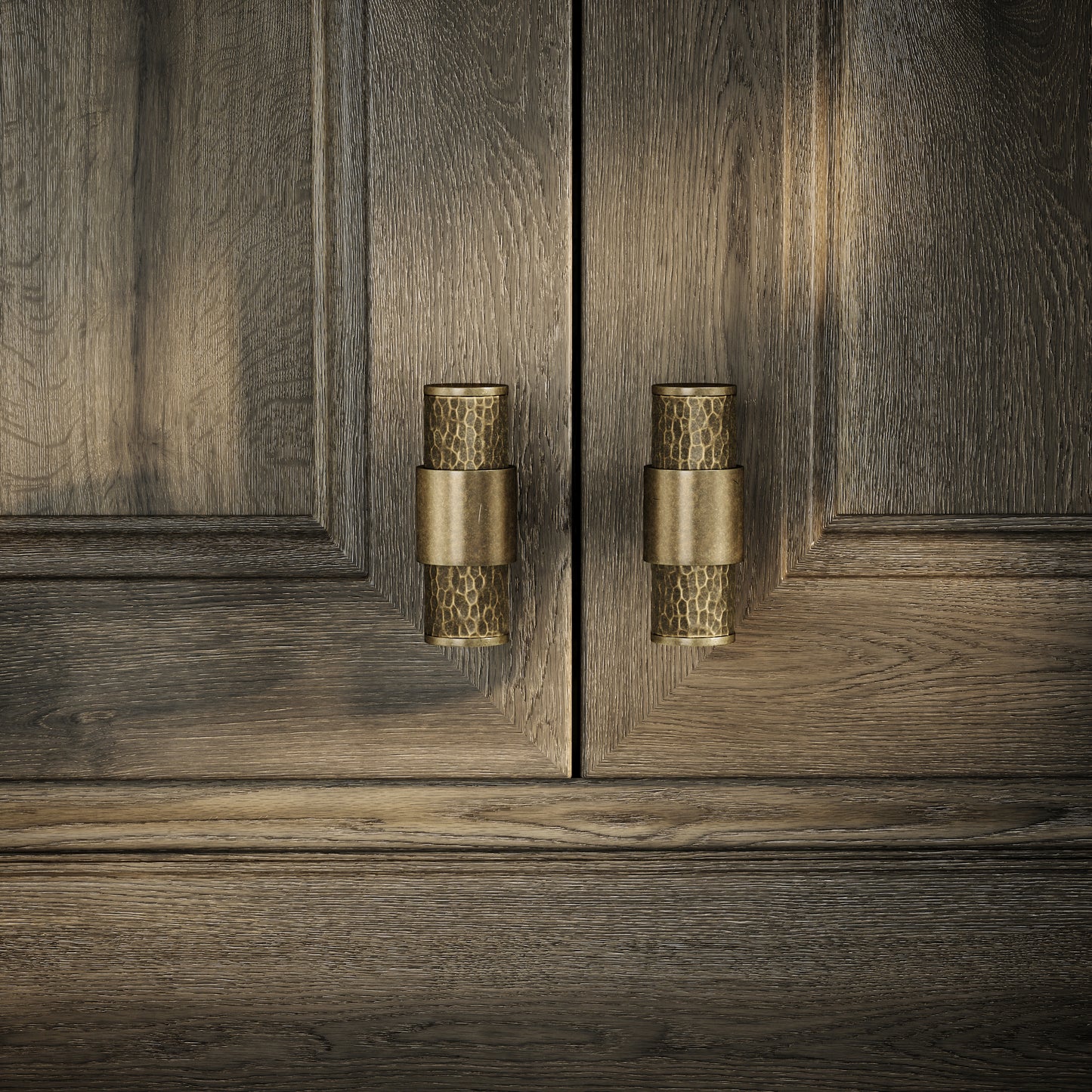Chester Aged Bronze Hammered T-Bar Cabinet Door Handle