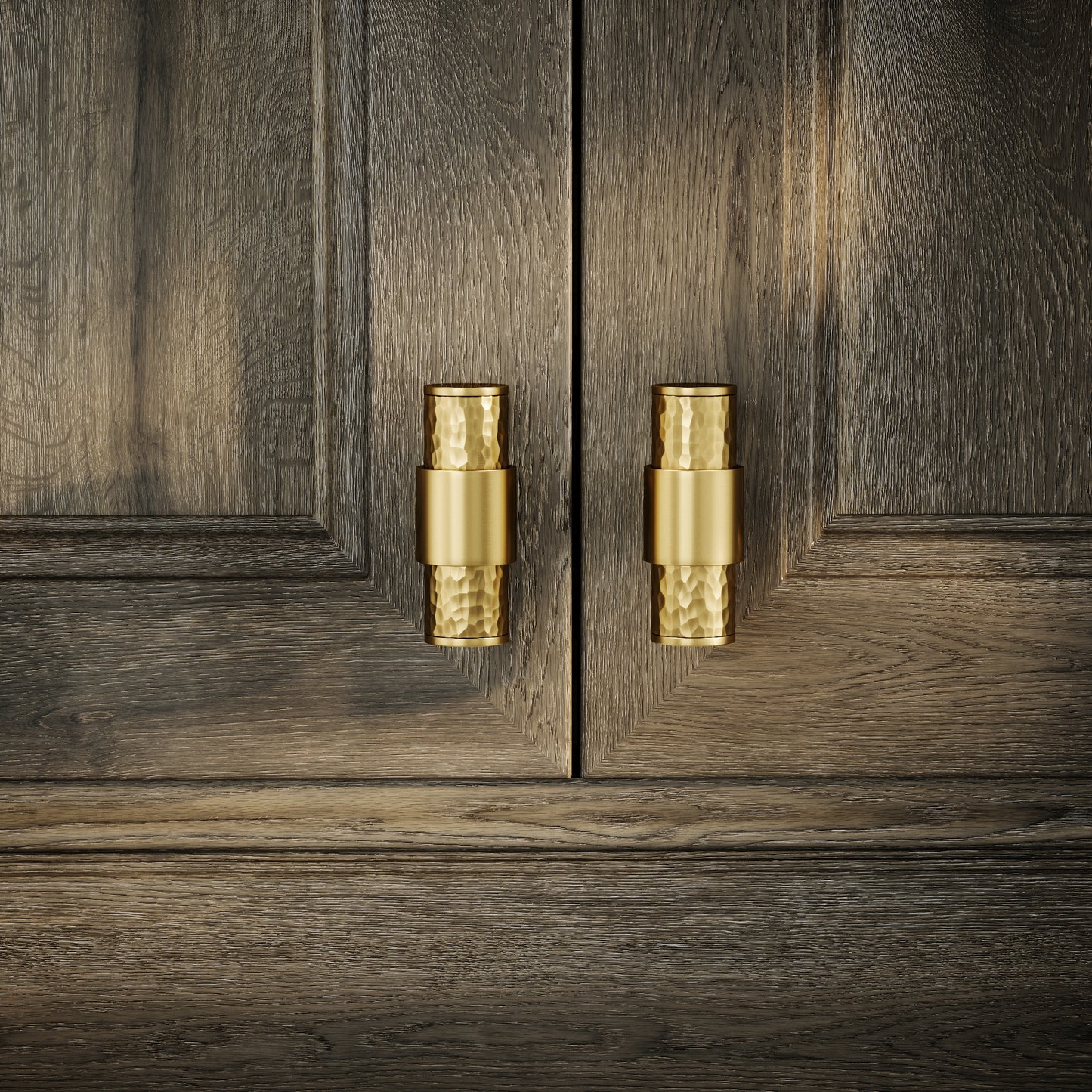 Chester Brushed Gold Hammered T-Bar Cabinet Door Handle