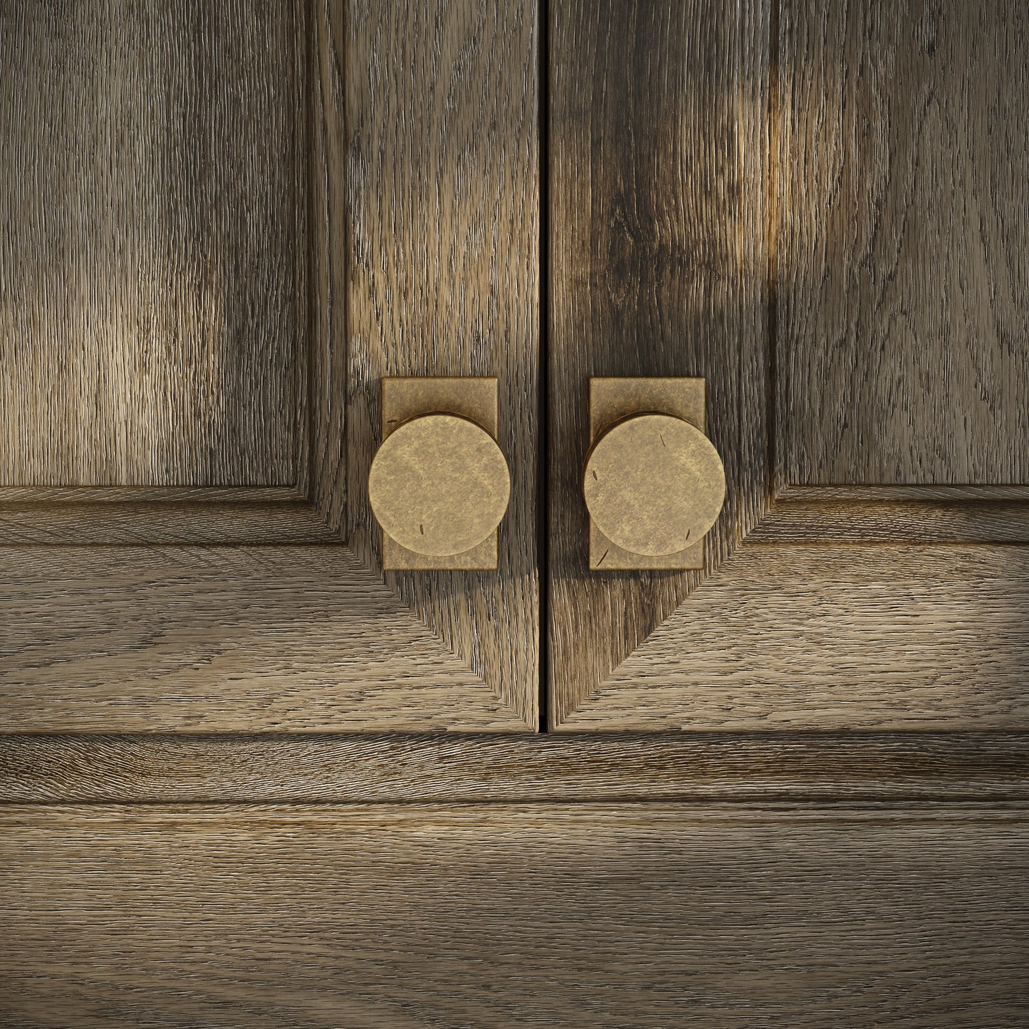 Chester Plate Aged Bronze Hammered Cabinet Door Knob