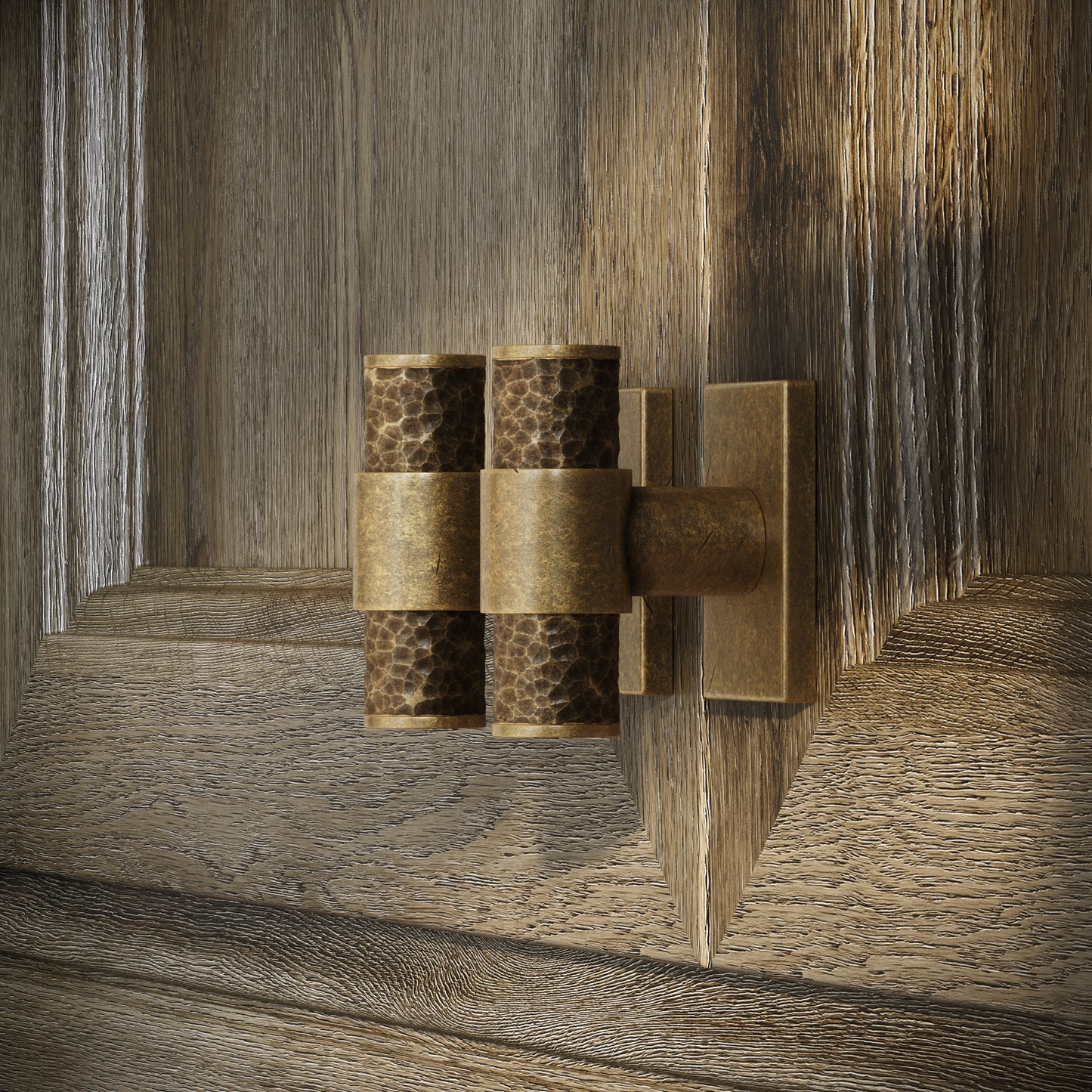 Chester Plate Aged Bronze Hammered T-Bar Cabinet Door Handle
