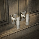 Chester Plate Polished Nickel Hammered T-Bar Cabinet Door Handle