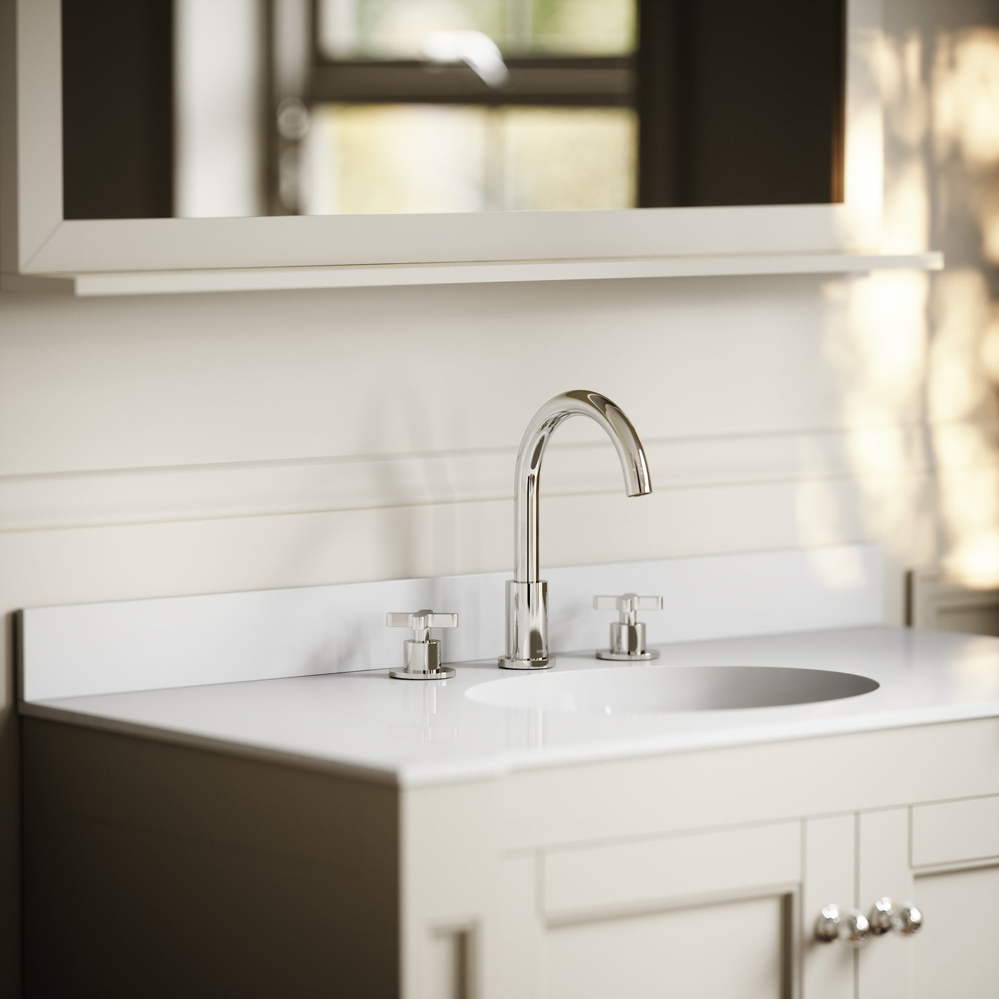 Eaton Polished White Upstand 1000mm
