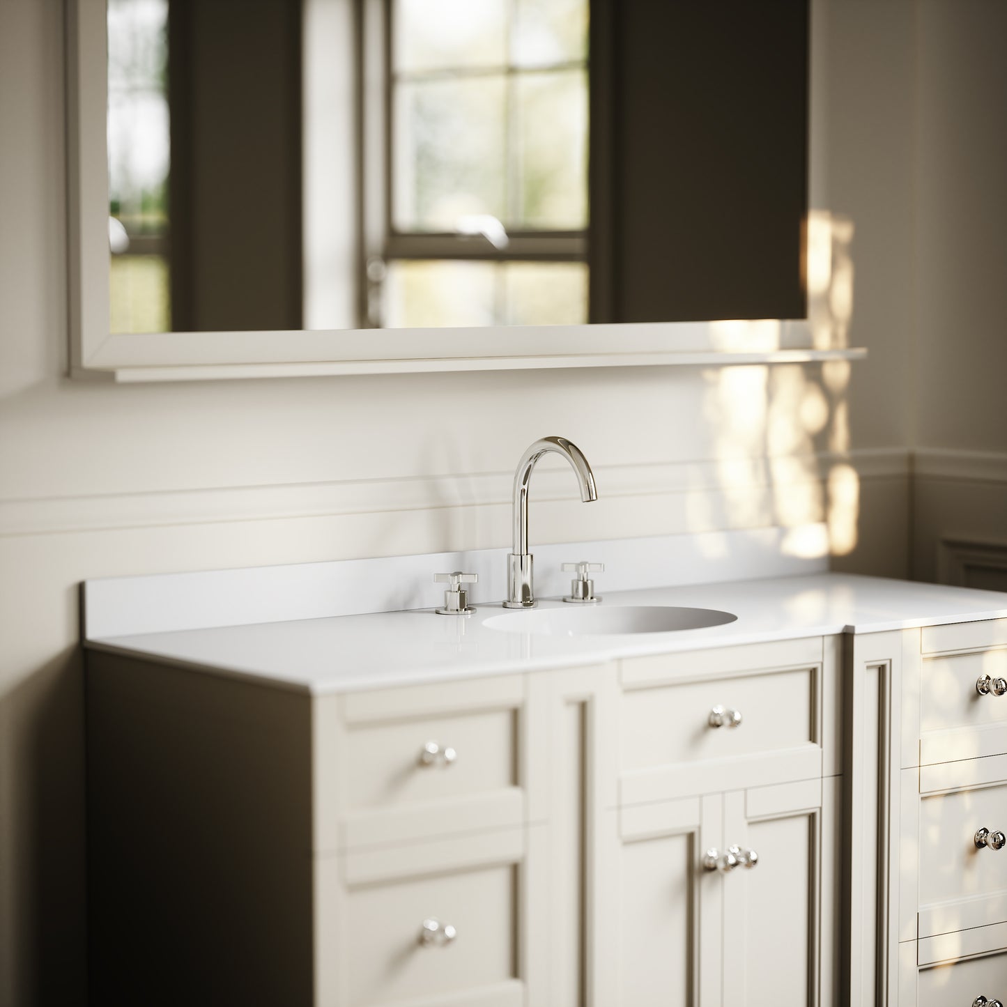Eaton Polished White Upstand 1400mm