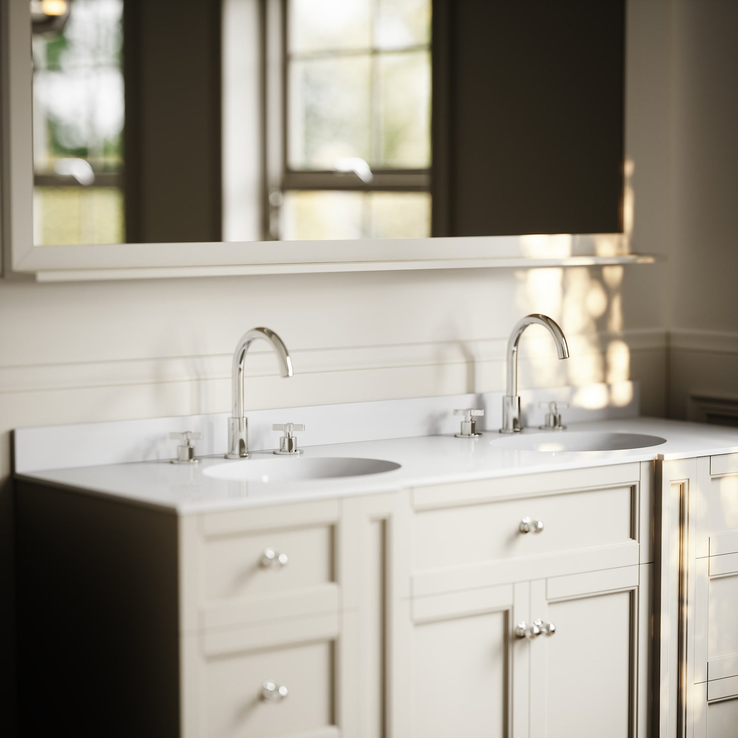 Eaton Polished White Upstand 1600mm