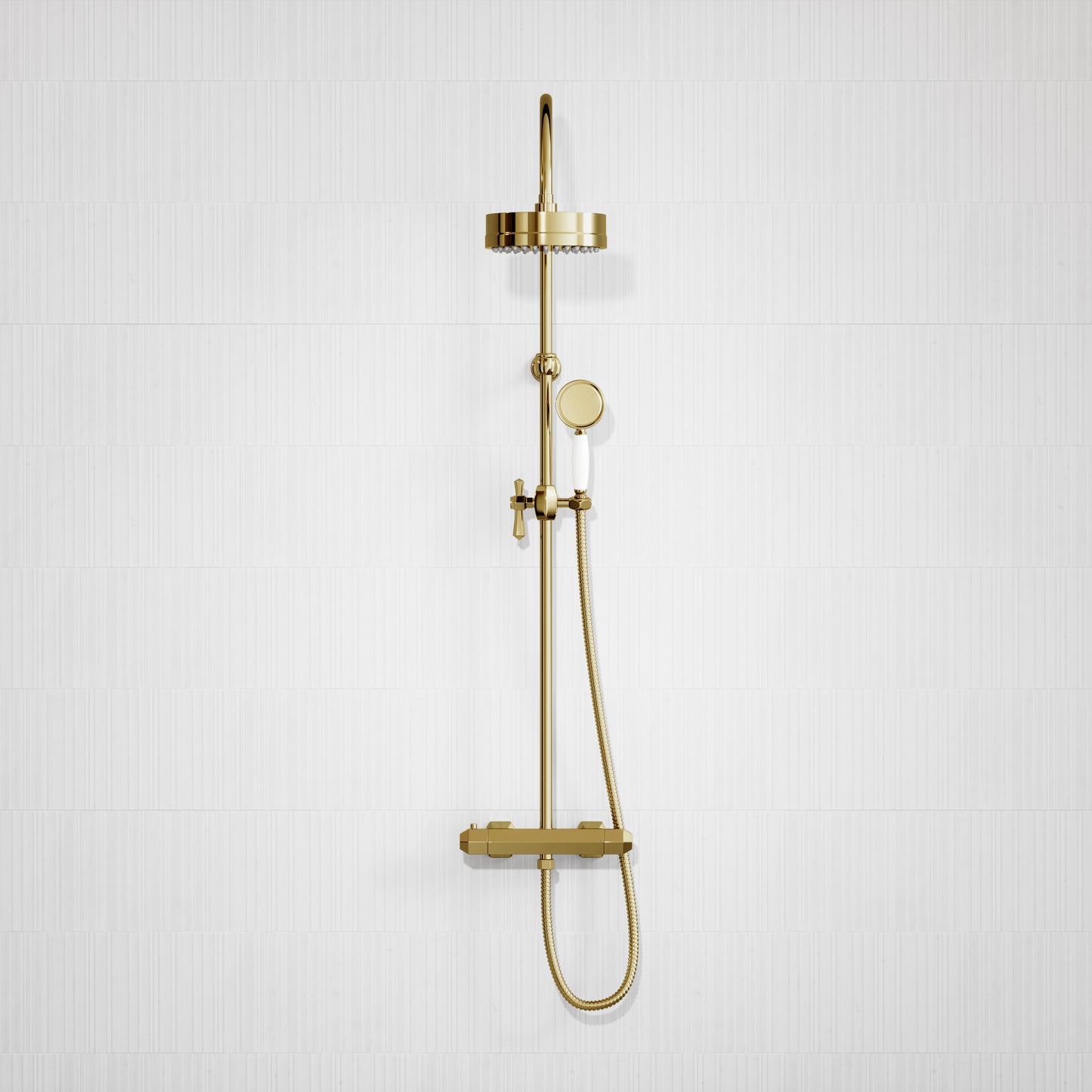 Eton Polished Brass 2-way Thermostatic Shower System