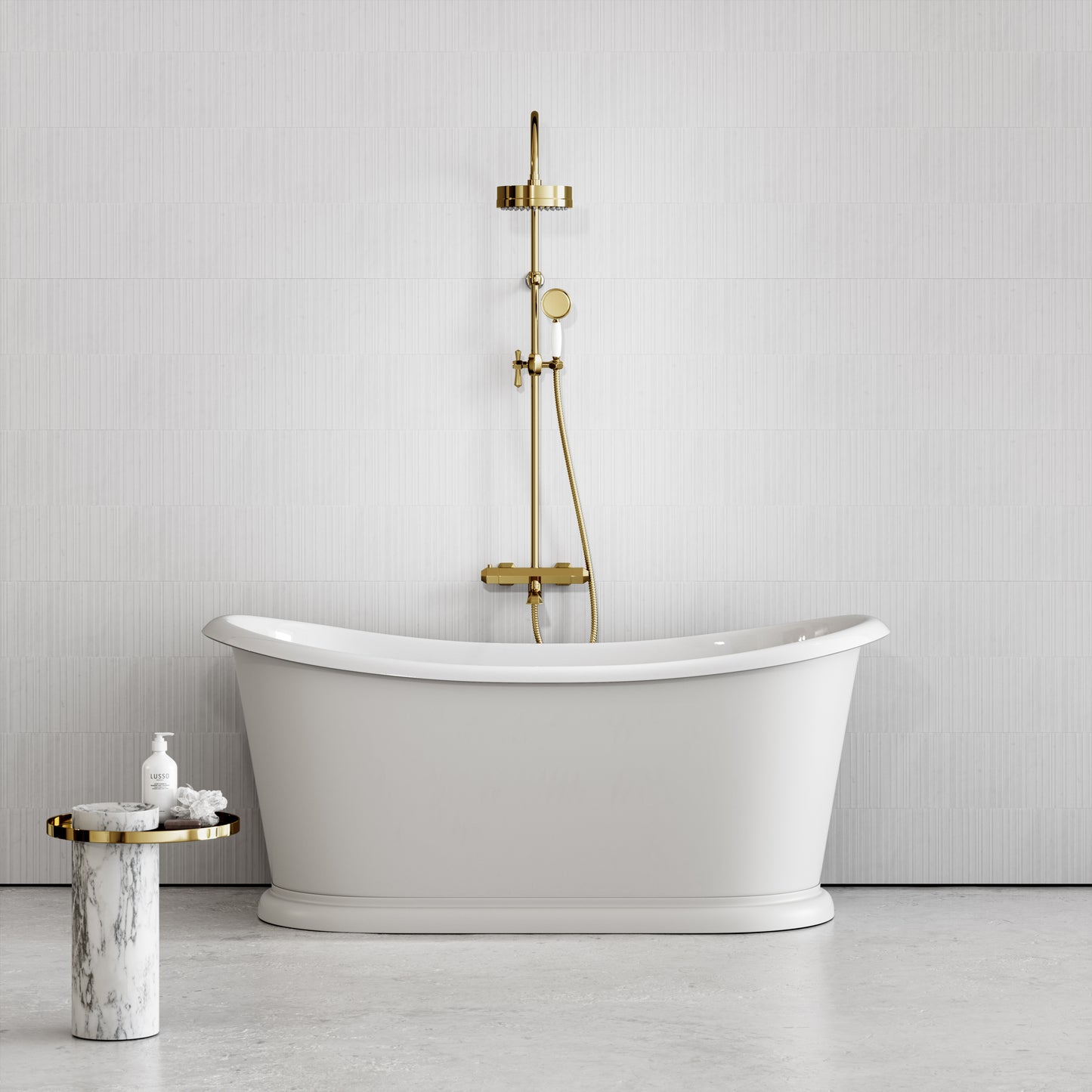Eton Polished Brass 3-way Thermostatic Bath Shower System
