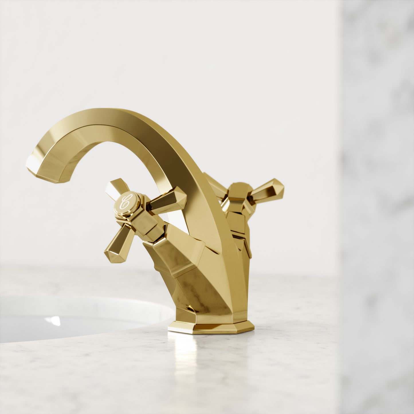 Eton Polished Brass Basin Mixer Tap