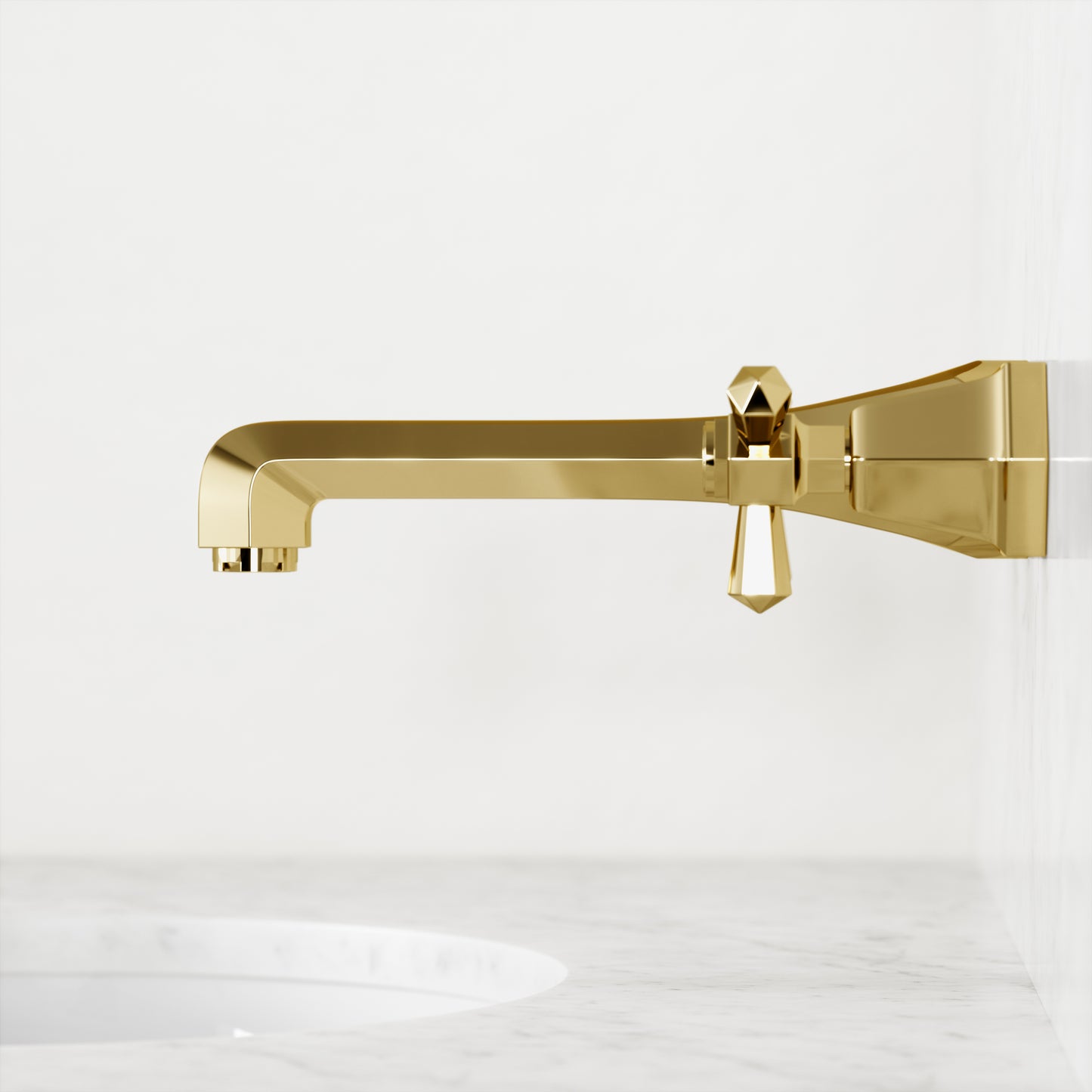 Eton Polished Brass Wall Mounted Basin Mixer Tap