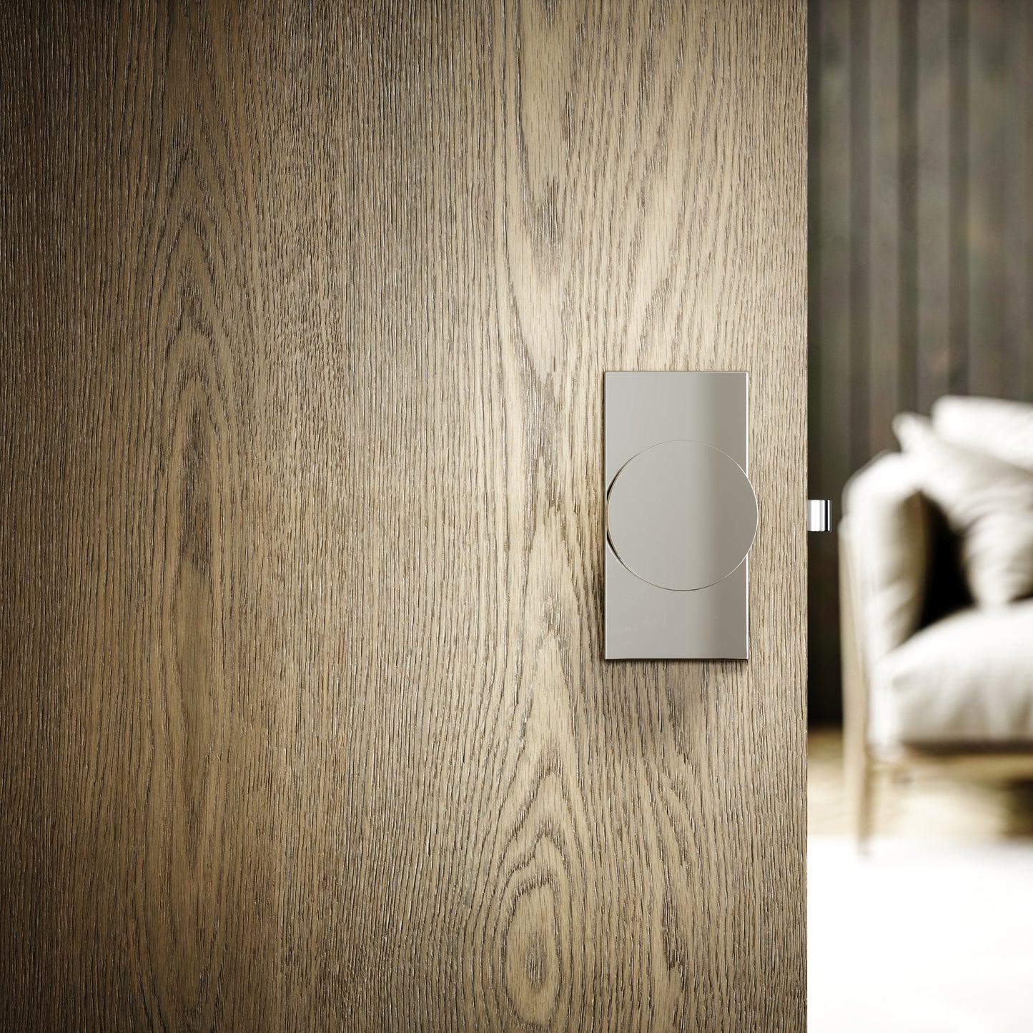 Grosvenor Plate Polished Nickel Hammered Mortice Door Knobs