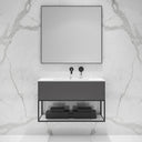 Luxe Mirror with Matte Black Slimline Metal Frame 900mm