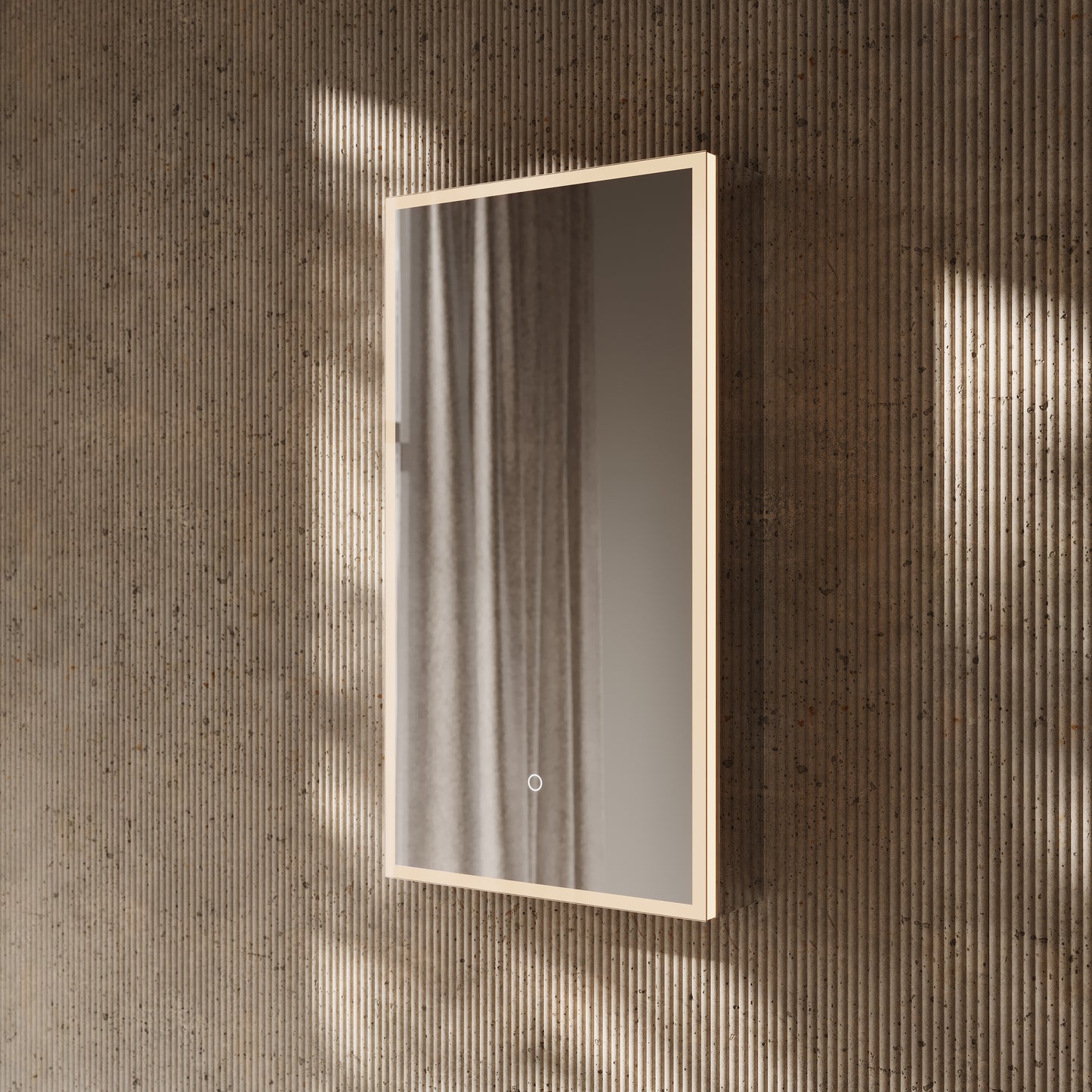 Lume Matte White LED Mirror Cabinet 400mm