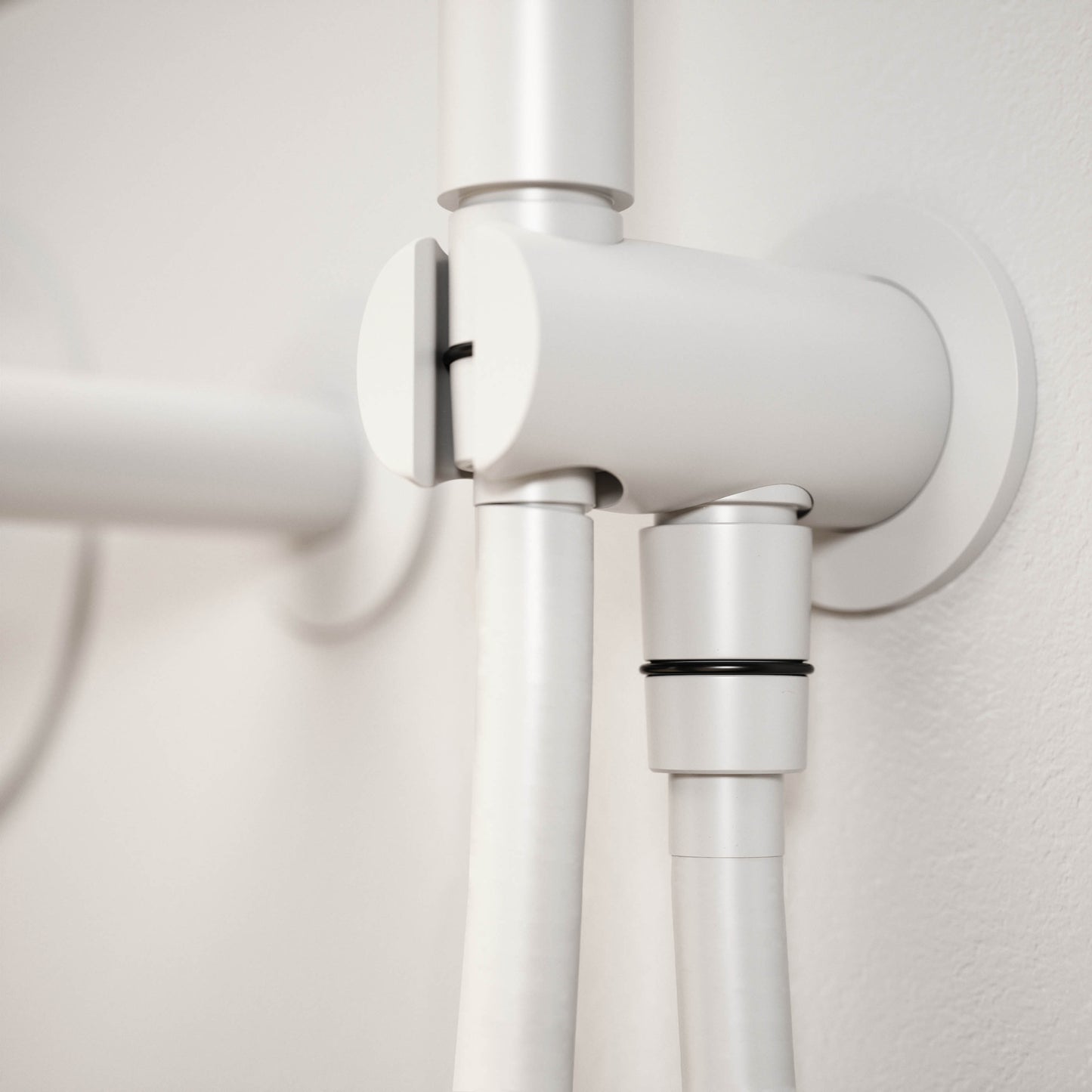 Luxe Silk Matte White Wall Mounted Bath Shower Mixer Tap