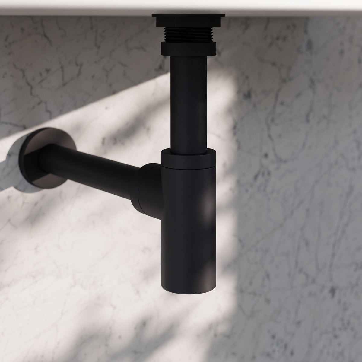 Luxe Matte Black Round Bottle Trap