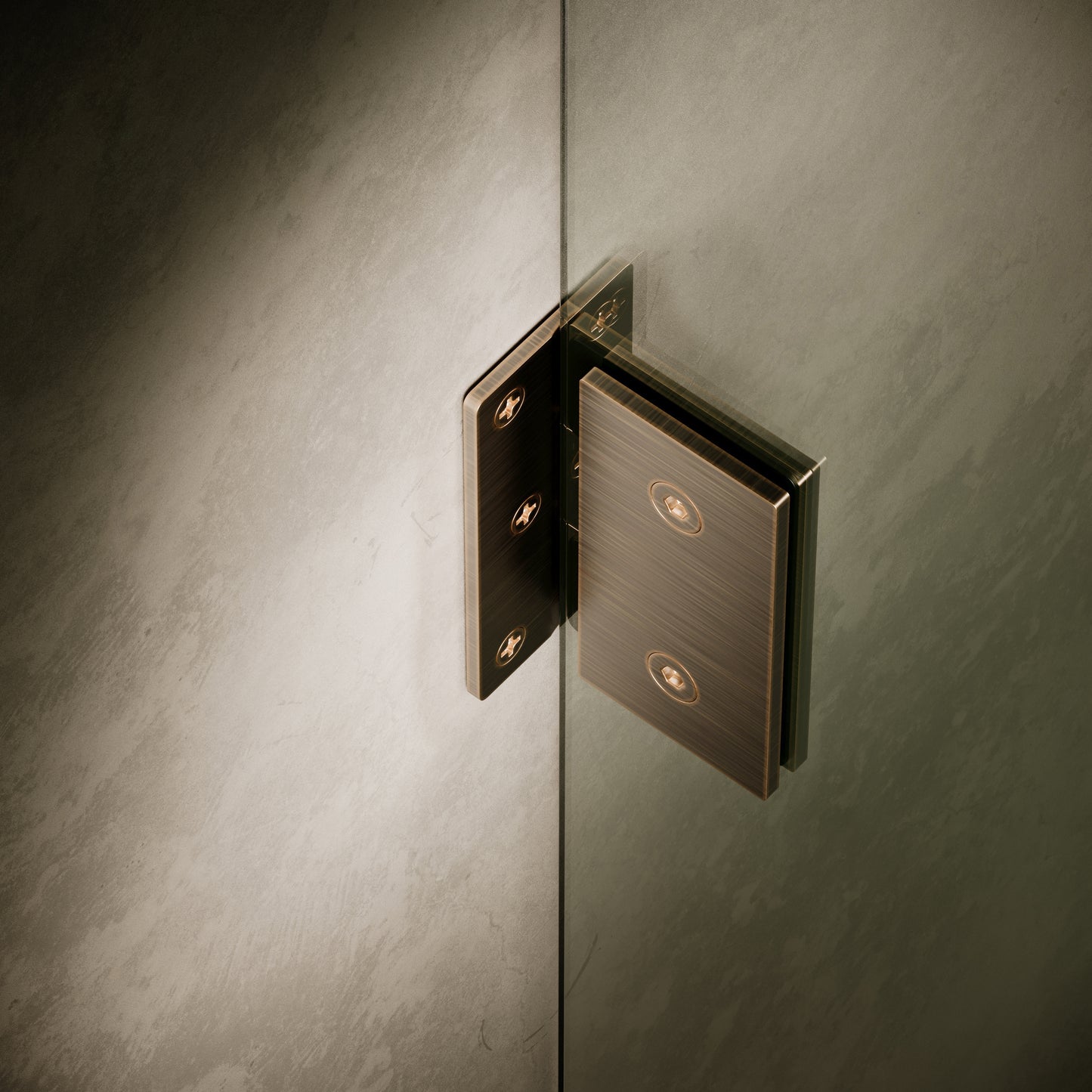 Cabina Brushed Bronze Frameless Hinged Bath Shower Screen 800mm