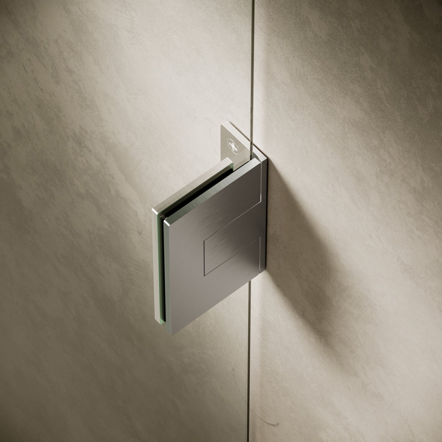 Cabina Brushed Stainless Frameless Hinged Bath Shower Screen 800mm