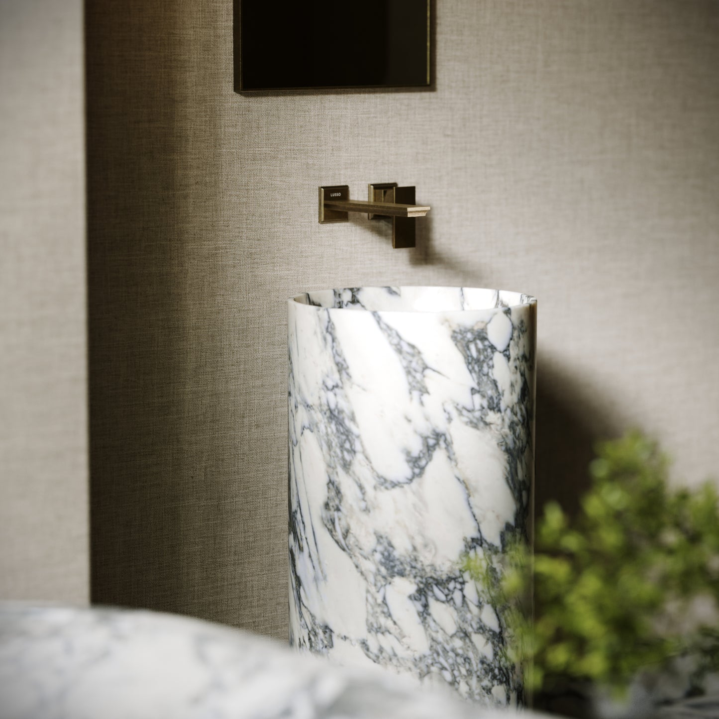 Designo Arabescato Marble Pedestal Basin 400mm