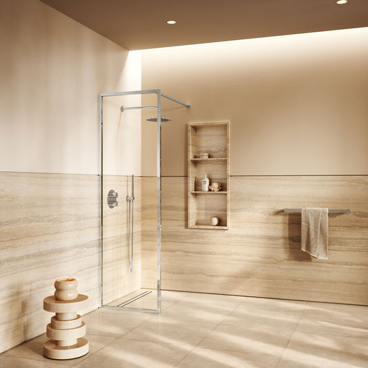 Designo Chrome Shower Screen (All sizes)