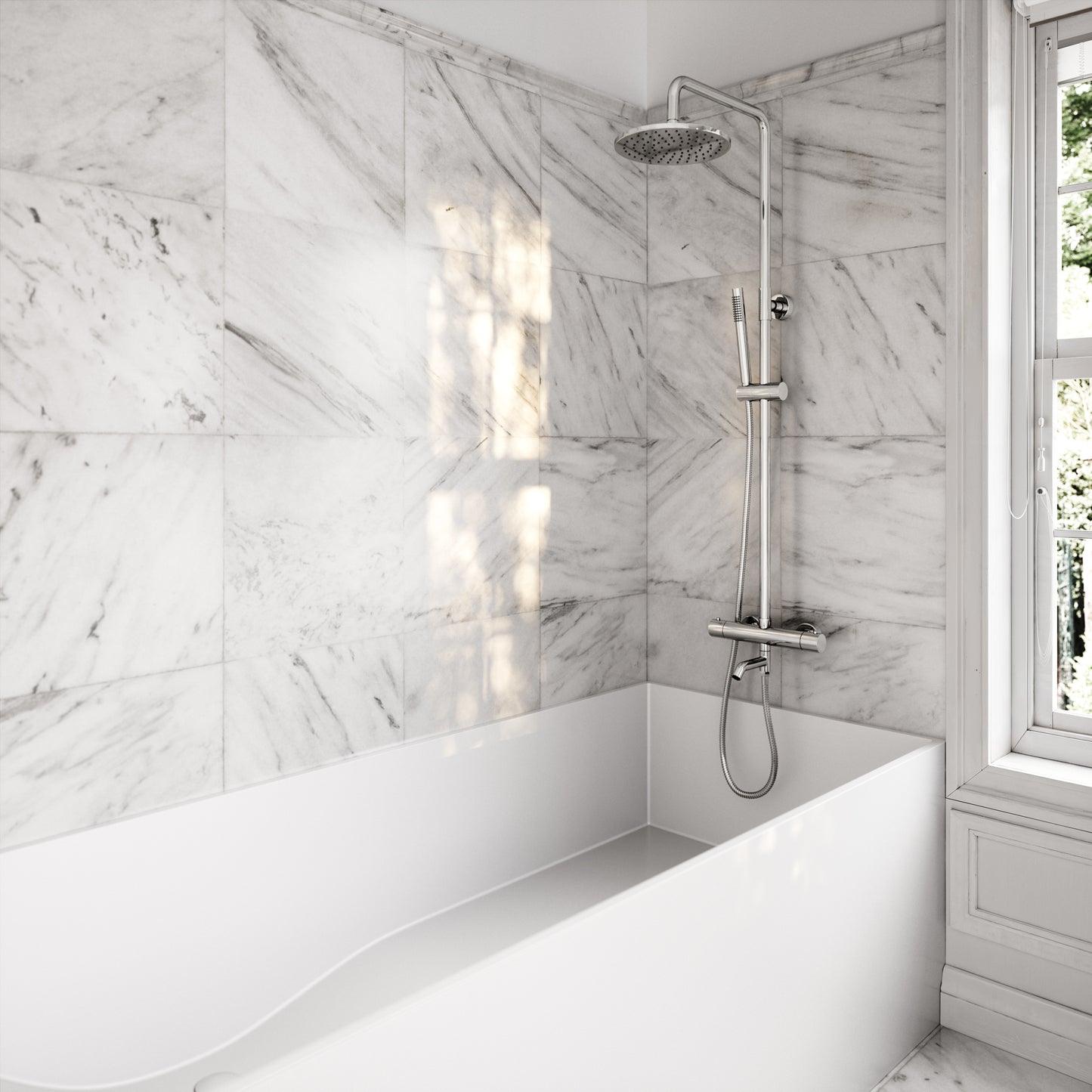 Elegance Chrome Exposed Thermostatic 3 Way Shower