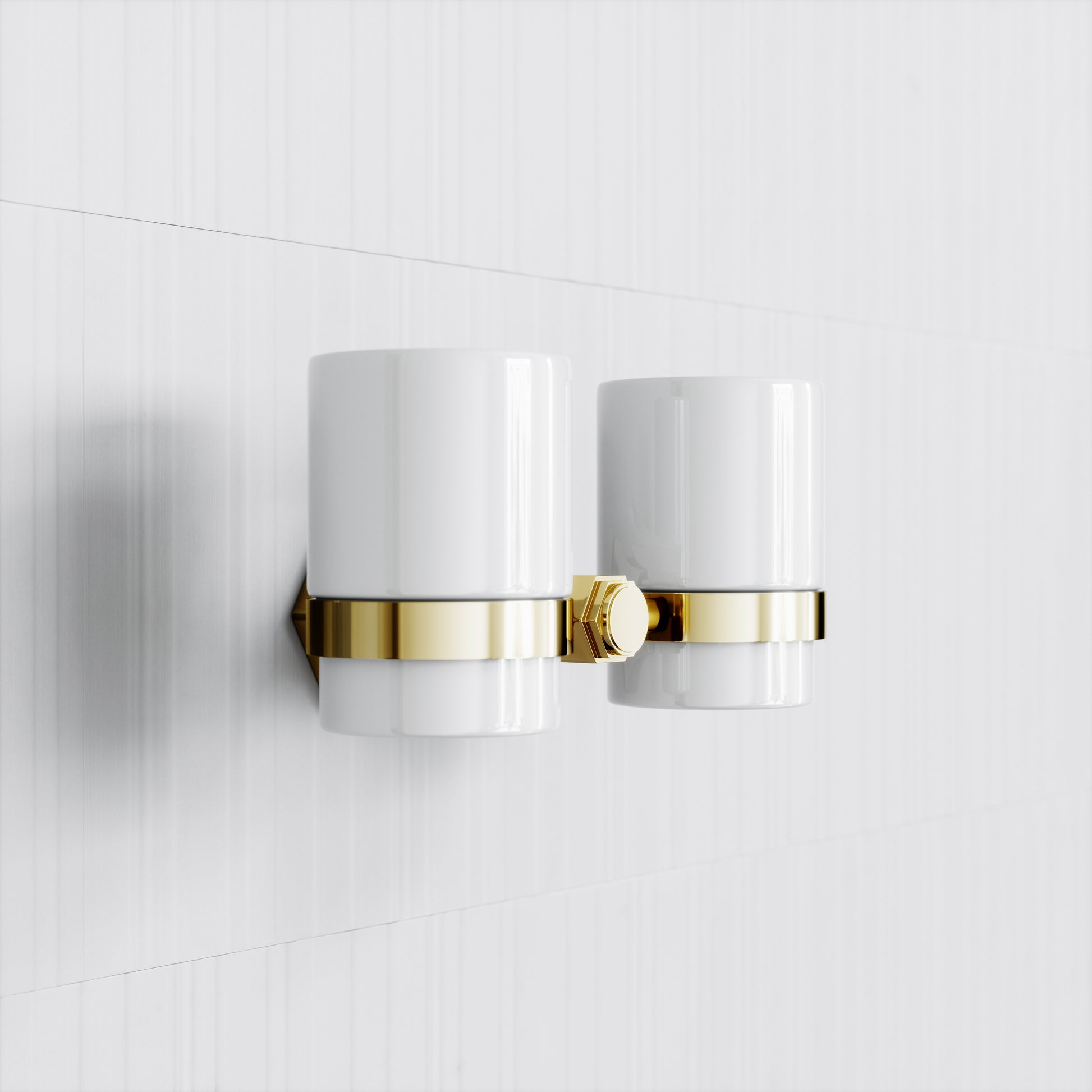 Eton Polished Brass Wall Mounted Double Tumbler