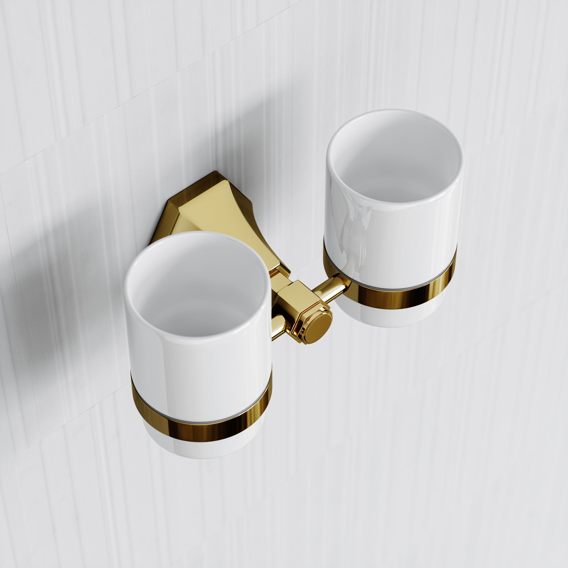 Eton Polished Brass Wall Mounted Double Tumbler
