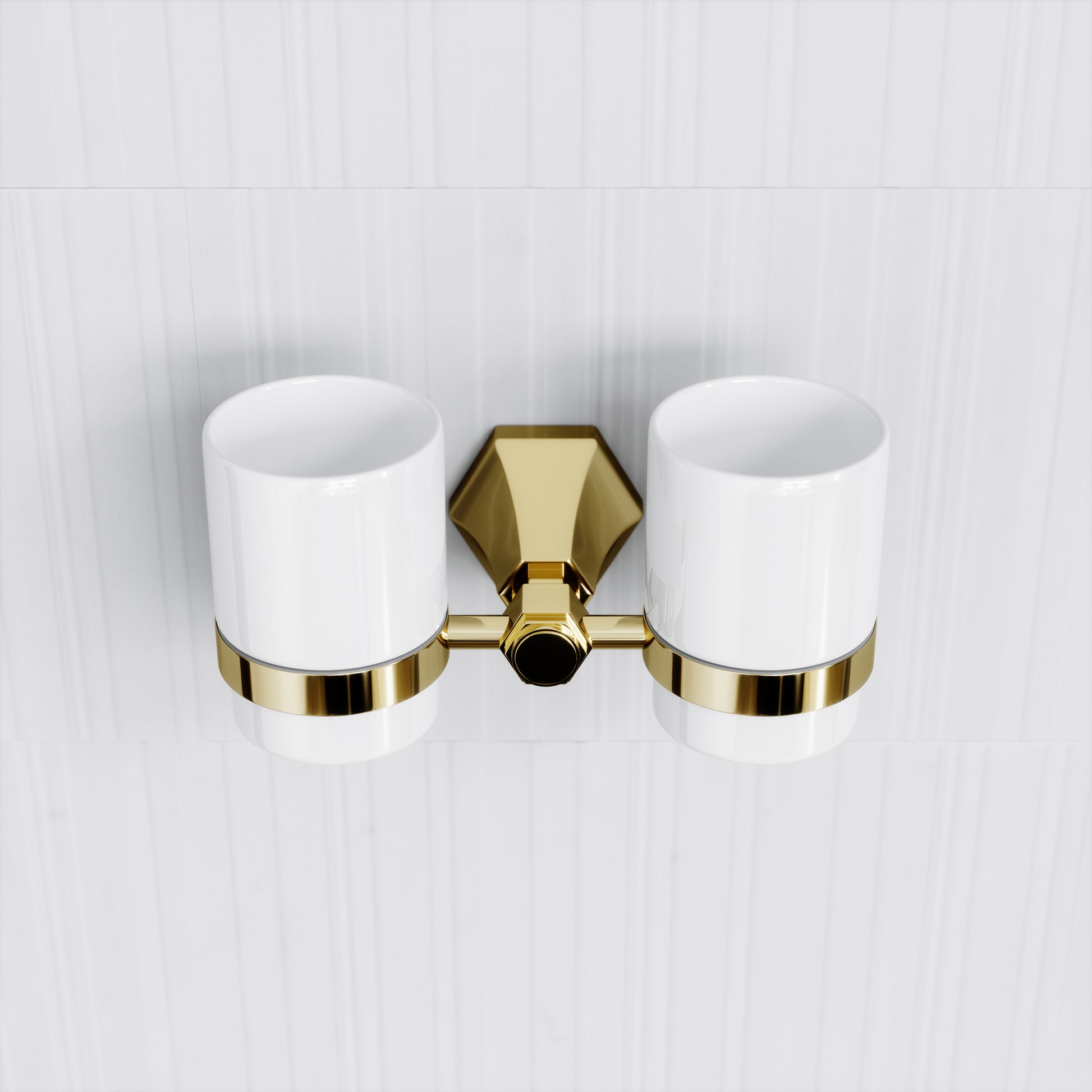 Eton Polished Brass Wall Mounted Double Tumbler
