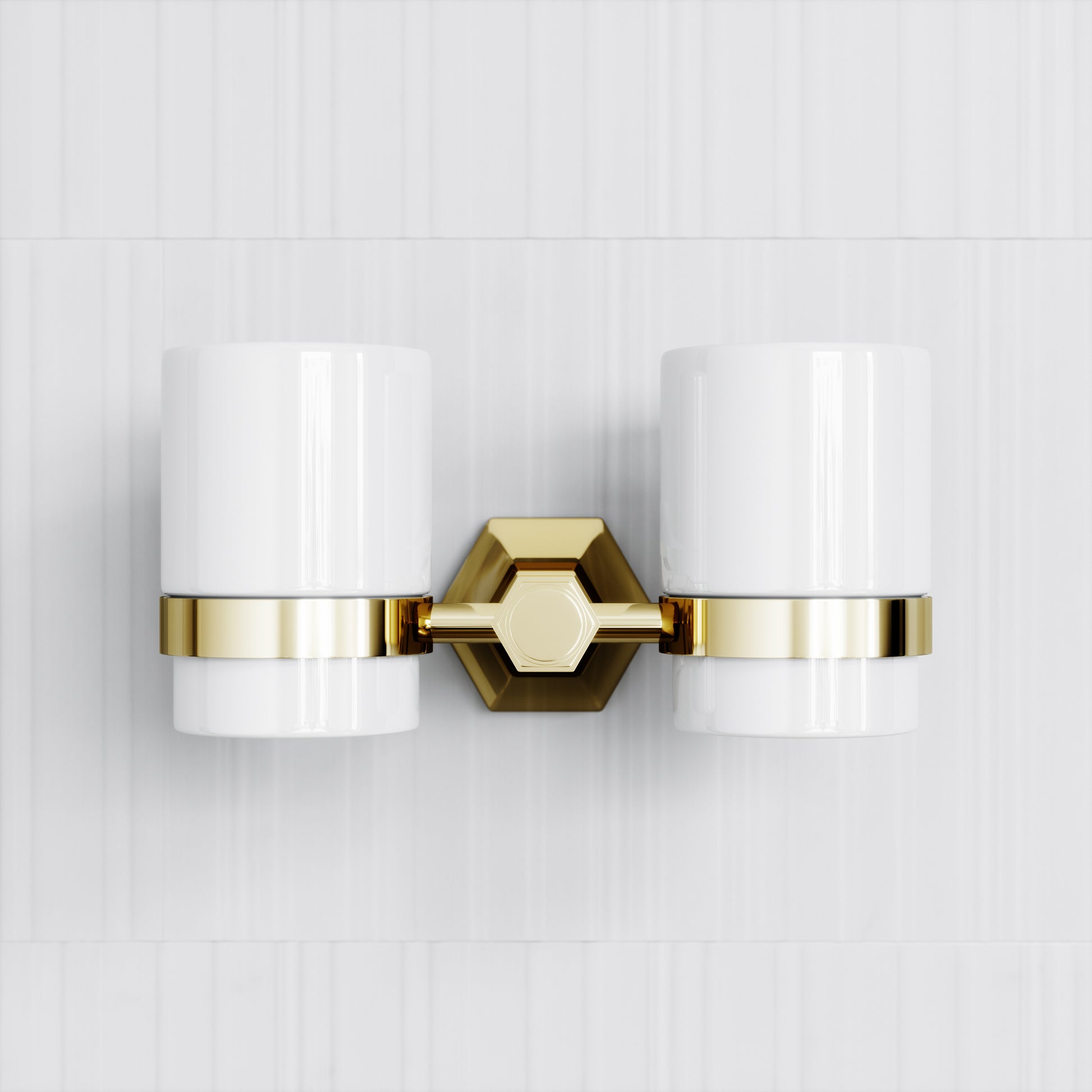 Eton Polished Brass Wall Mounted Double Tumbler