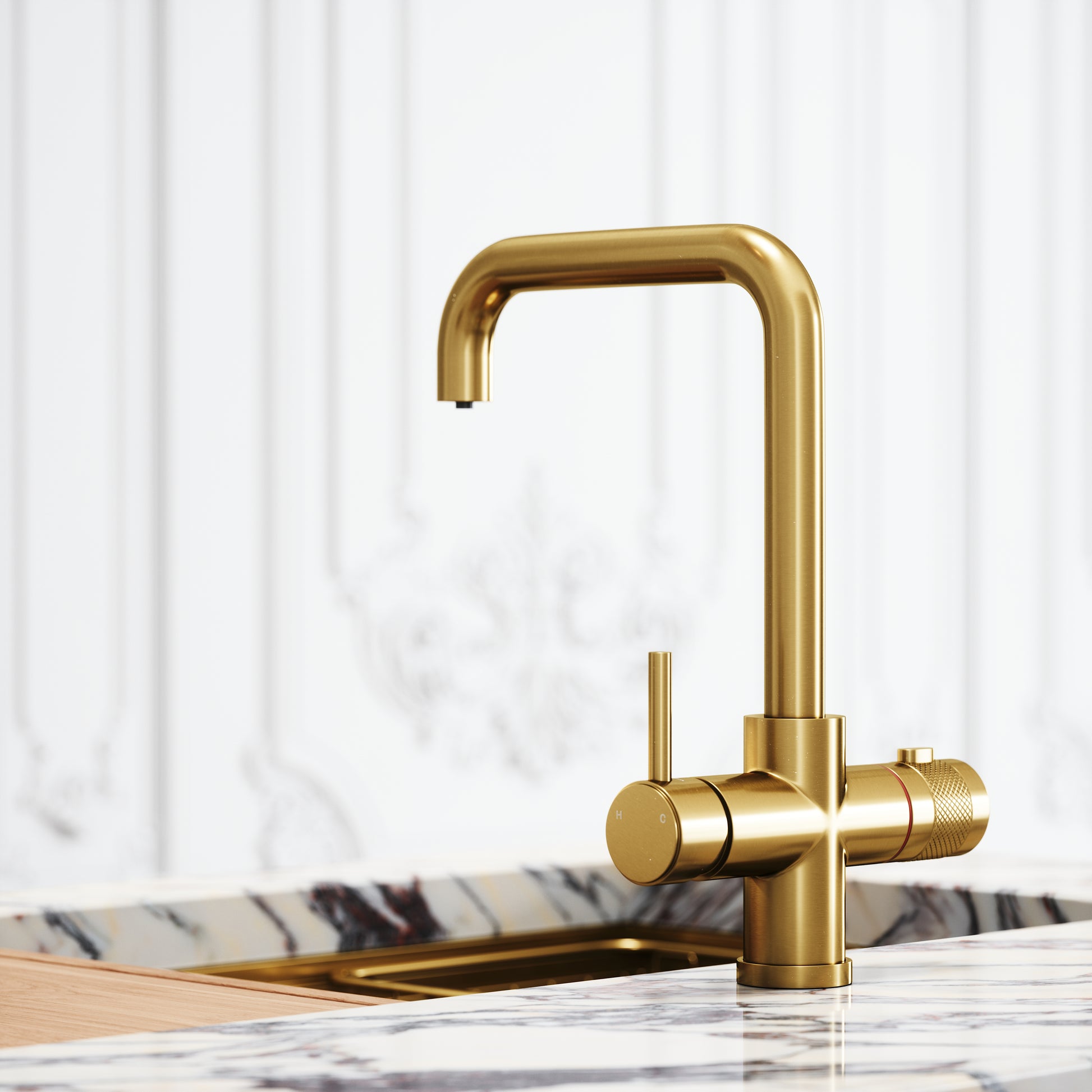 Filtrata 101 Brushed Gold 4 in 1 Boiling Water Kitchen Tap