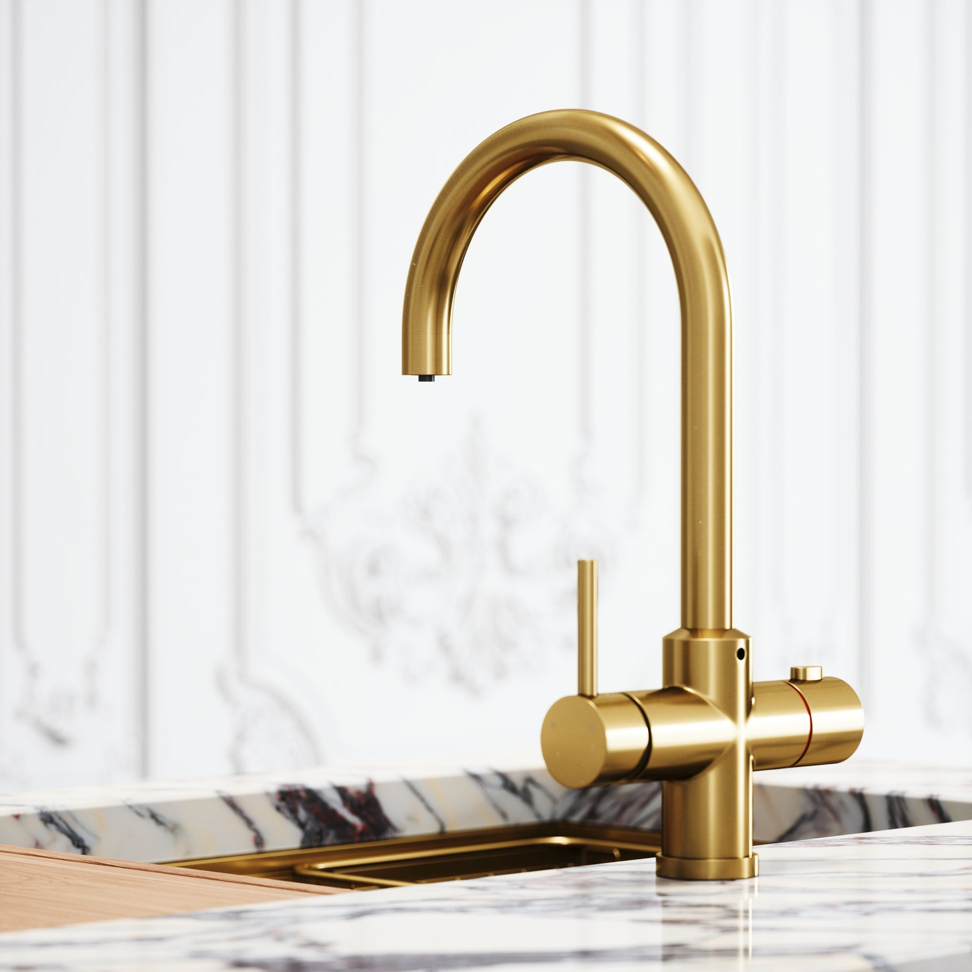 Filtrata Brushed Gold 4 in 1 Boiling Water Kitchen Tap
